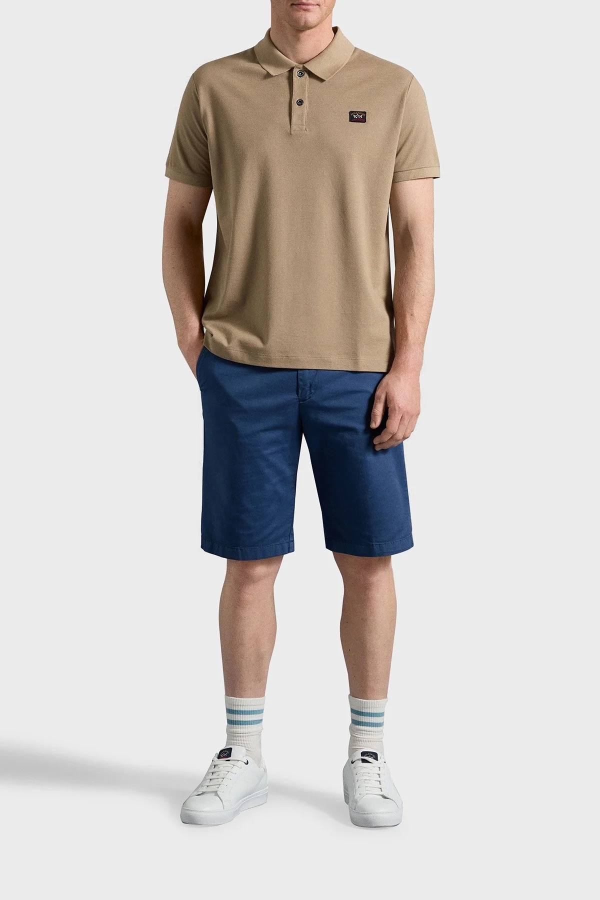 Paul & Shark % 100 Pamuk Regular Fit Erkek Polo T Shirt C0P1070 128 BEJ - 3