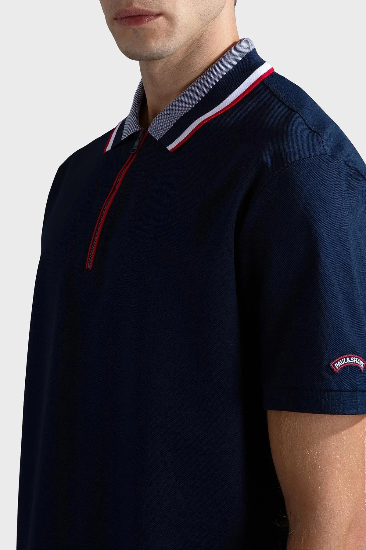 Paul & Shark % 100 Pamuk Regular Fit Yarım Fermuarlı Erkek Polo Yaka T Shirt 24411288 013 LACİVERT - 4
