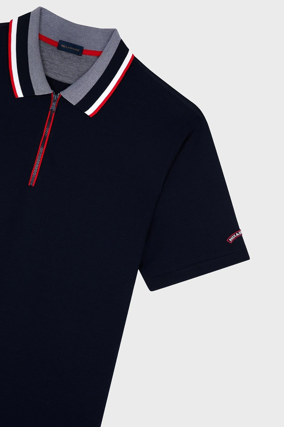 Paul & Shark % 100 Pamuk Regular Fit Yarım Fermuarlı Erkek Polo Yaka T Shirt 24411288 013 LACİVERT - 5