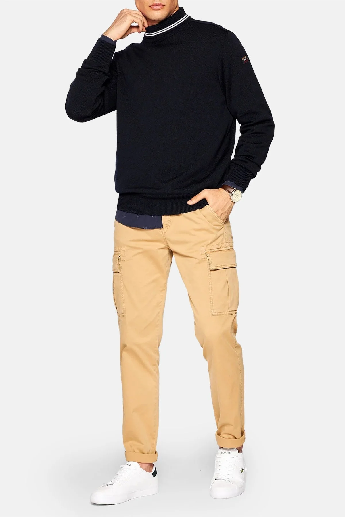 Paul & Shark % 100 Yün Regular Fit Balıkçı Yaka Erkek Kazak 12311076 050 LACİVERT - 3