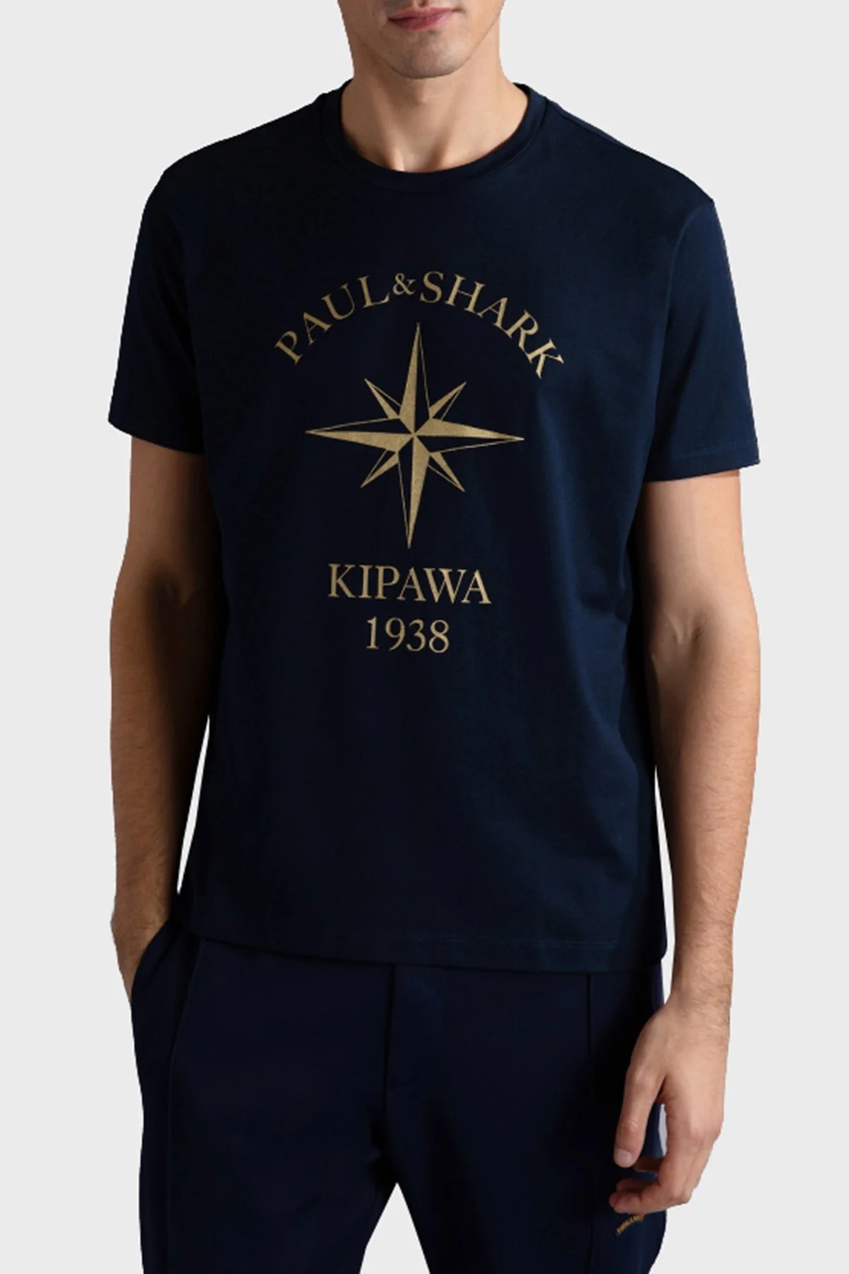 Paul & Shark Baskılı % 100 Pamuk Regular Fit Bisiklet Yaka Erkek T Shirt 24411133 013 LACİVERT - 1