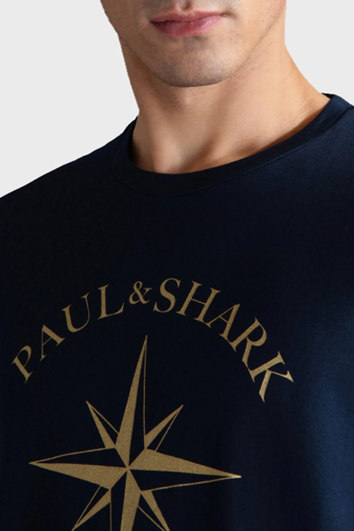 Paul & Shark Baskılı % 100 Pamuk Regular Fit Bisiklet Yaka Erkek T Shirt 24411133 013 LACİVERT - 3