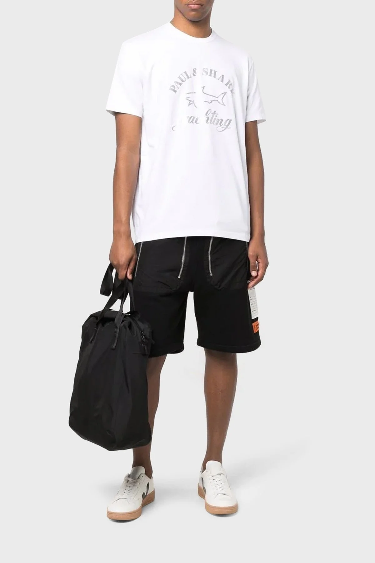 Paul & Shark Baskılı Bisiklet Yaka % 100 Pamuk Regular Fit Erkek T Shirt 11311628 010 BEYAZ - 7