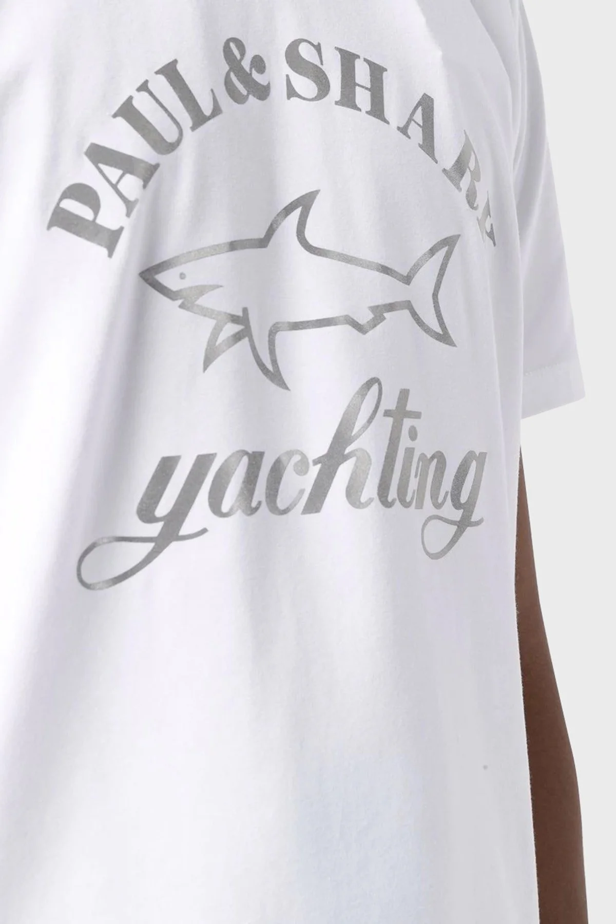 Paul & Shark Baskılı Bisiklet Yaka % 100 Pamuk Regular Fit Erkek T Shirt 11311628 010 BEYAZ - 4