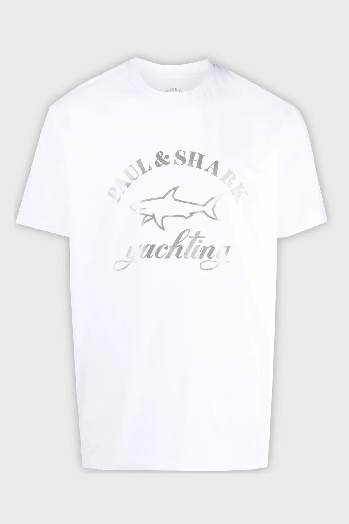 Paul & Shark Baskılı Bisiklet Yaka % 100 Pamuk Regular Fit Erkek T Shirt 11311628 010 BEYAZ - 5