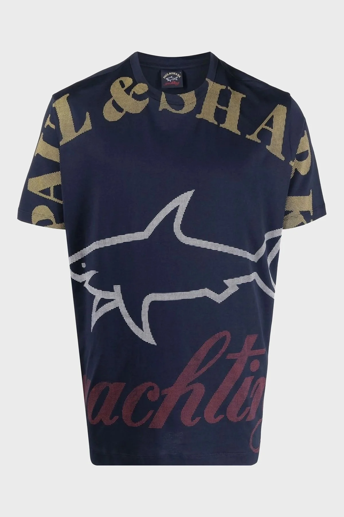 Paul & Shark Baskılı Bisiklet Yaka % 100 Pamuk Regular Fit Erkek T Shirt 22411009 013 LACİVERT - 10