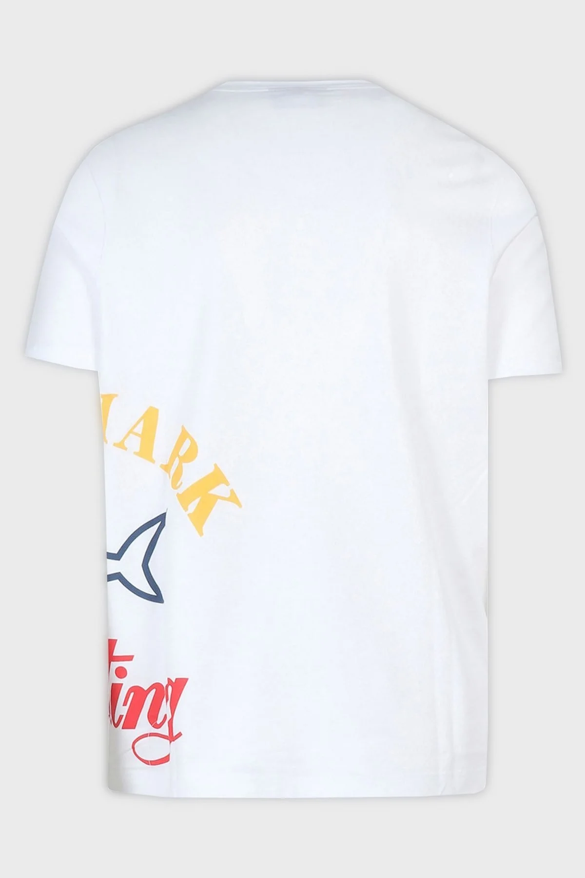 Paul & Shark Baskılı Bisiklet Yaka % 100 Pamuk Regular Fit Erkek T Shirt 22411021 010 BEYAZ - 3