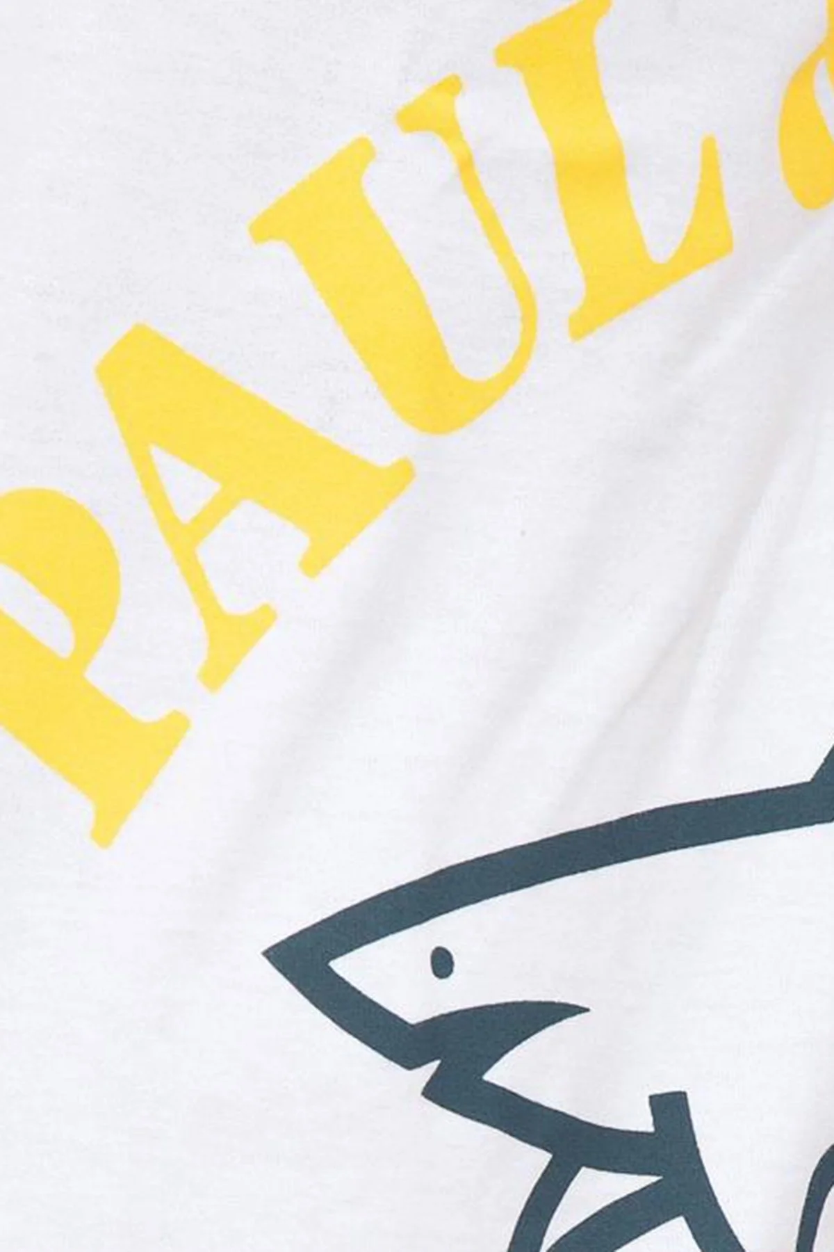 Paul & Shark Baskılı Bisiklet Yaka % 100 Pamuk Regular Fit Erkek T Shirt 22411021 010 BEYAZ - 4