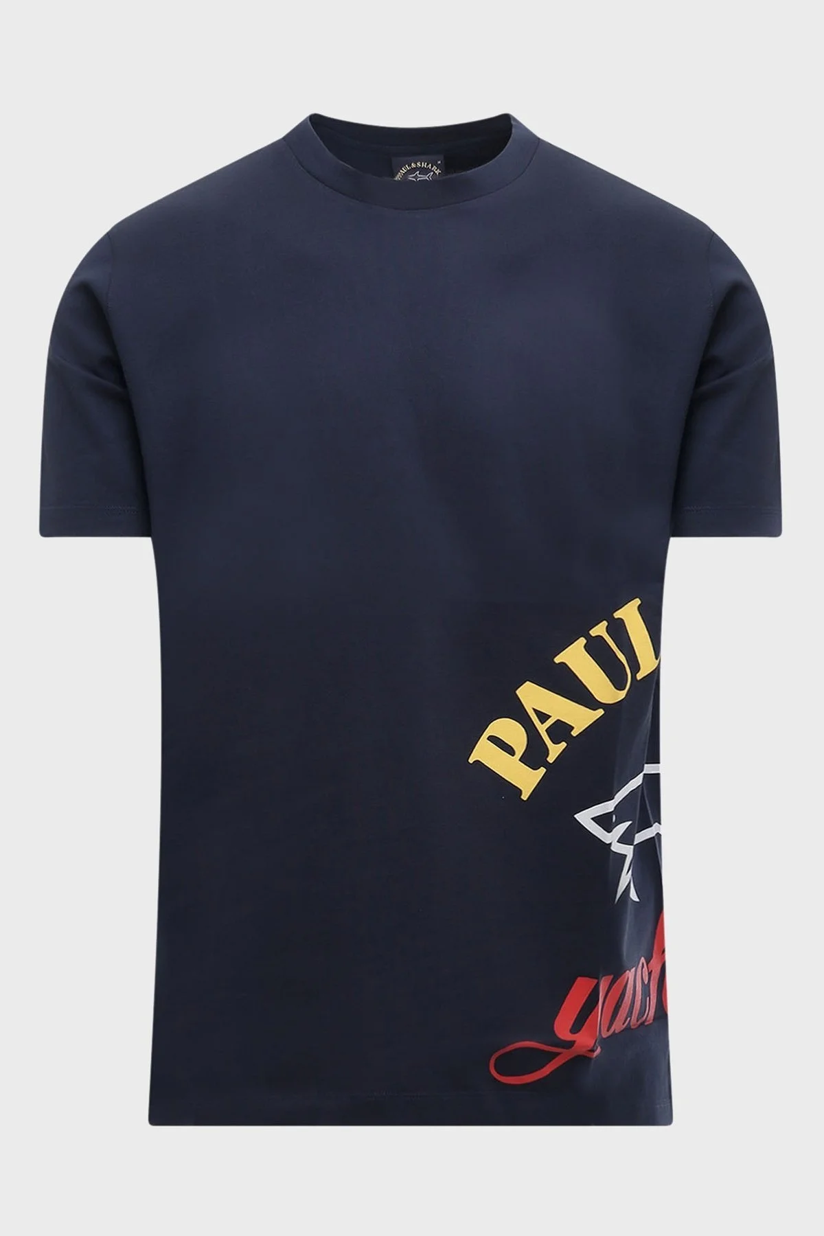 Paul & Shark Baskılı Bisiklet Yaka % 100 Pamuk Regular Fit Erkek T Shirt 22411021 013 LACİVERT - 2