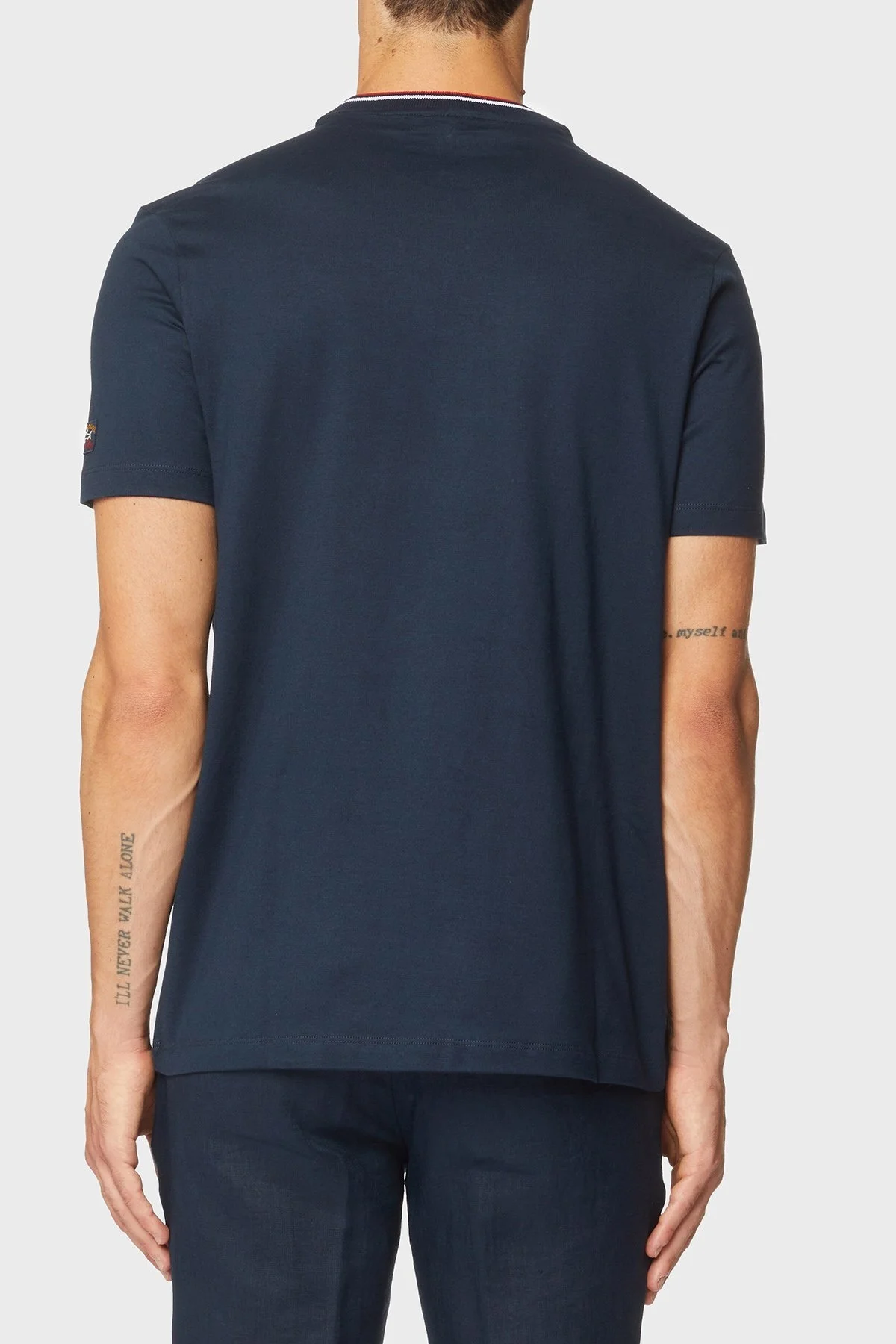 Paul & Shark Baskılı Bisiklet Yaka % 100 Pamuk Regular Fit Erkek T Shirt 22411054 013 LACİVERT - 3