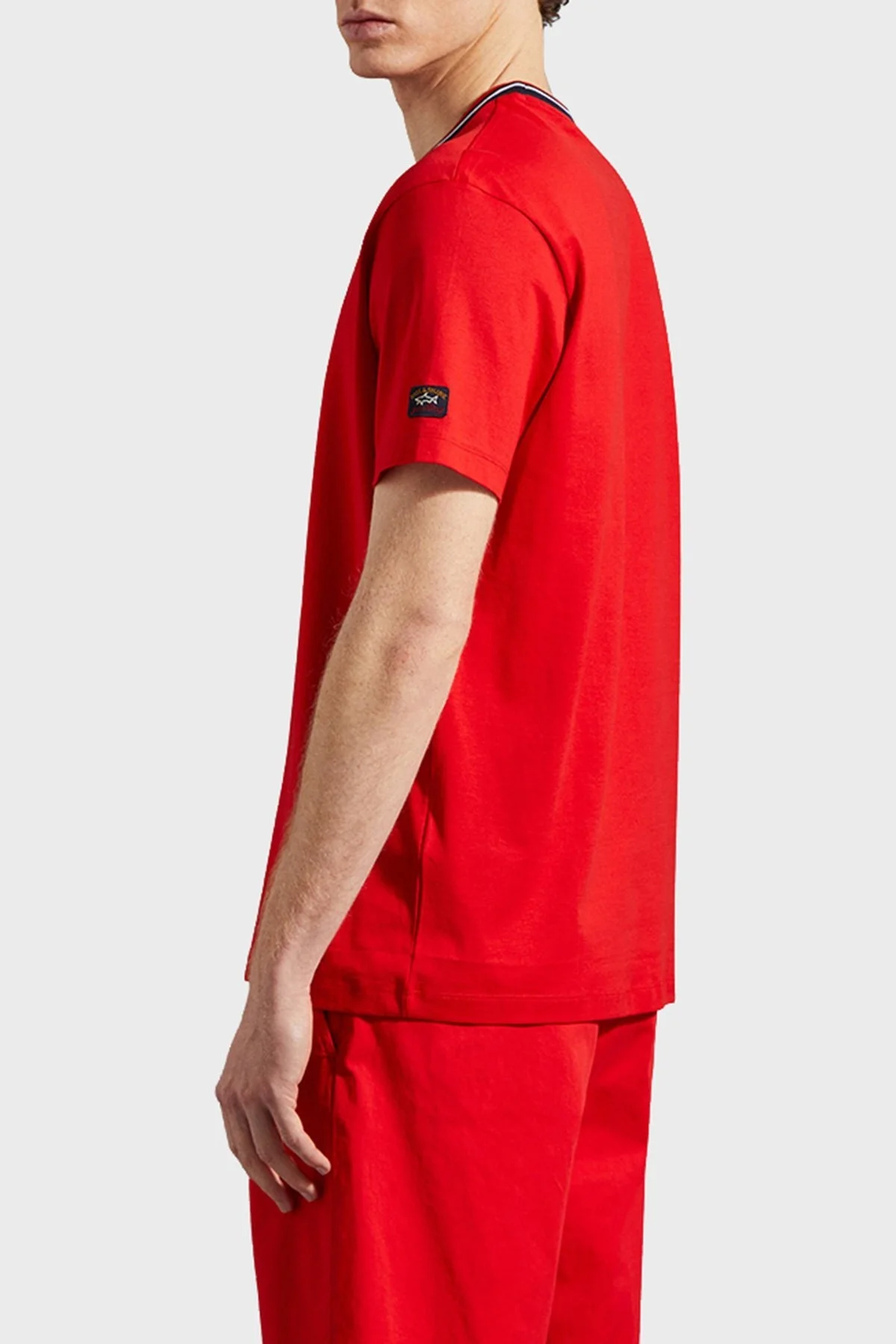 Paul & Shark Baskılı Bisiklet Yaka % 100 Pamuk Regular Fit Erkek T Shirt 22411054 577 KIRMIZI - 3