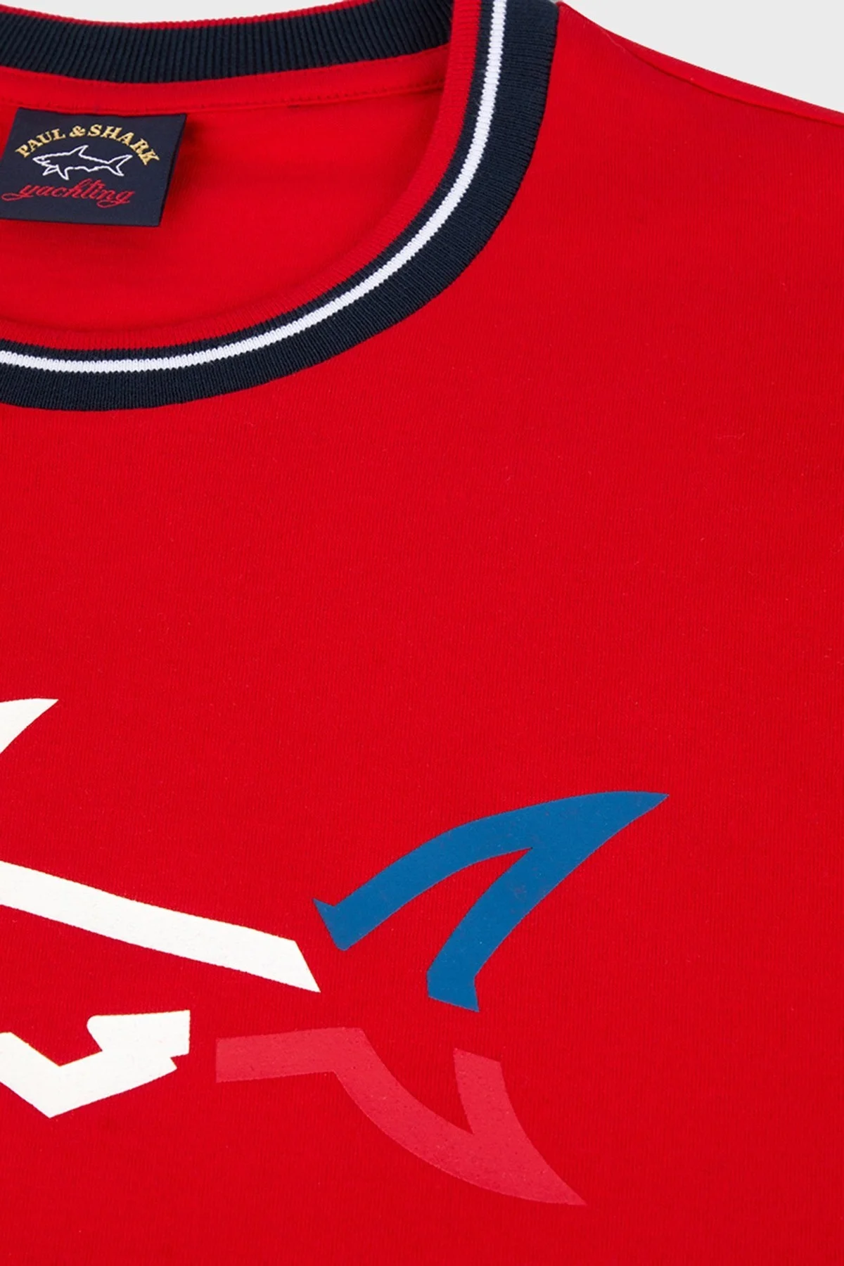 Paul & Shark Baskılı Bisiklet Yaka % 100 Pamuk Regular Fit Erkek T Shirt 22411054 577 KIRMIZI - 4