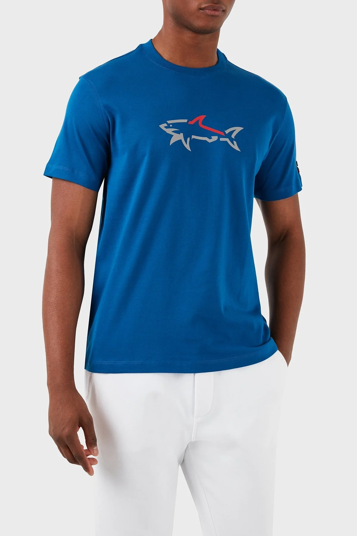 Paul & Shark Baskılı Bisiklet Yaka % 100 Pamuk Regular Fit Erkek T Shirt 23411025 726 MAVİ - 1