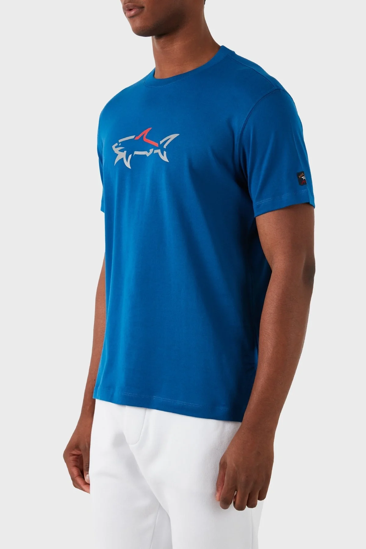 Paul & Shark Baskılı Bisiklet Yaka % 100 Pamuk Regular Fit Erkek T Shirt 23411025 726 MAVİ - 3