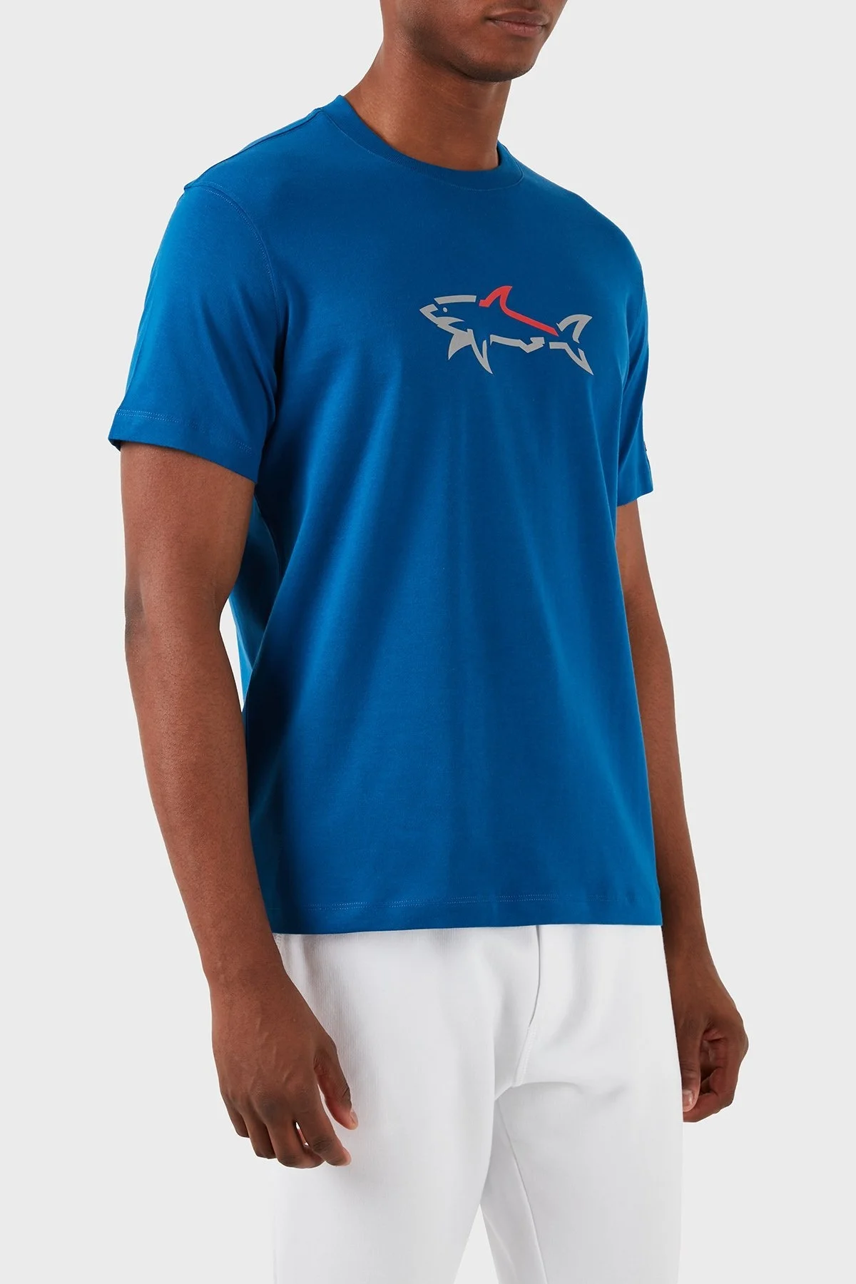Paul & Shark Baskılı Bisiklet Yaka % 100 Pamuk Regular Fit Erkek T Shirt 23411025 726 MAVİ - 4