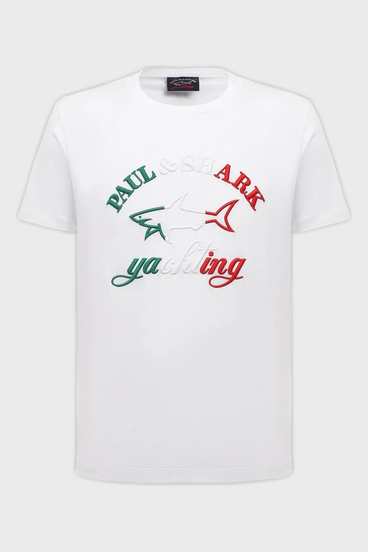 Paul & Shark Baskılı Bisiklet Yaka % 100 Pamuk Regular Fit Erkek T Shirt 23411071 010 BEYAZ - 3