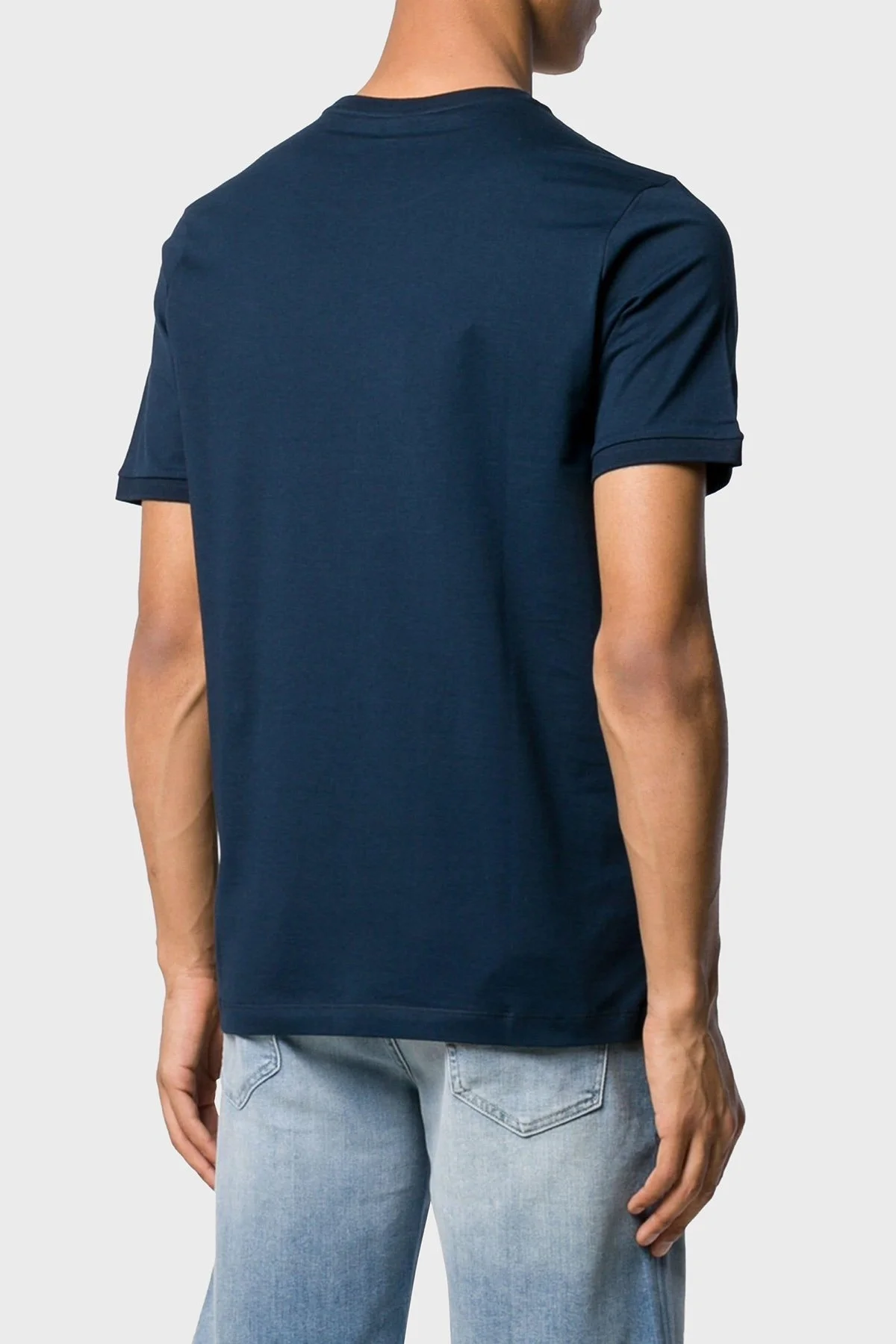 Paul & Shark Baskılı Bisiklet Yaka % 100 Pamuk Regular Fit Erkek T Shirt C0P1006 013 LACİVERT - 3