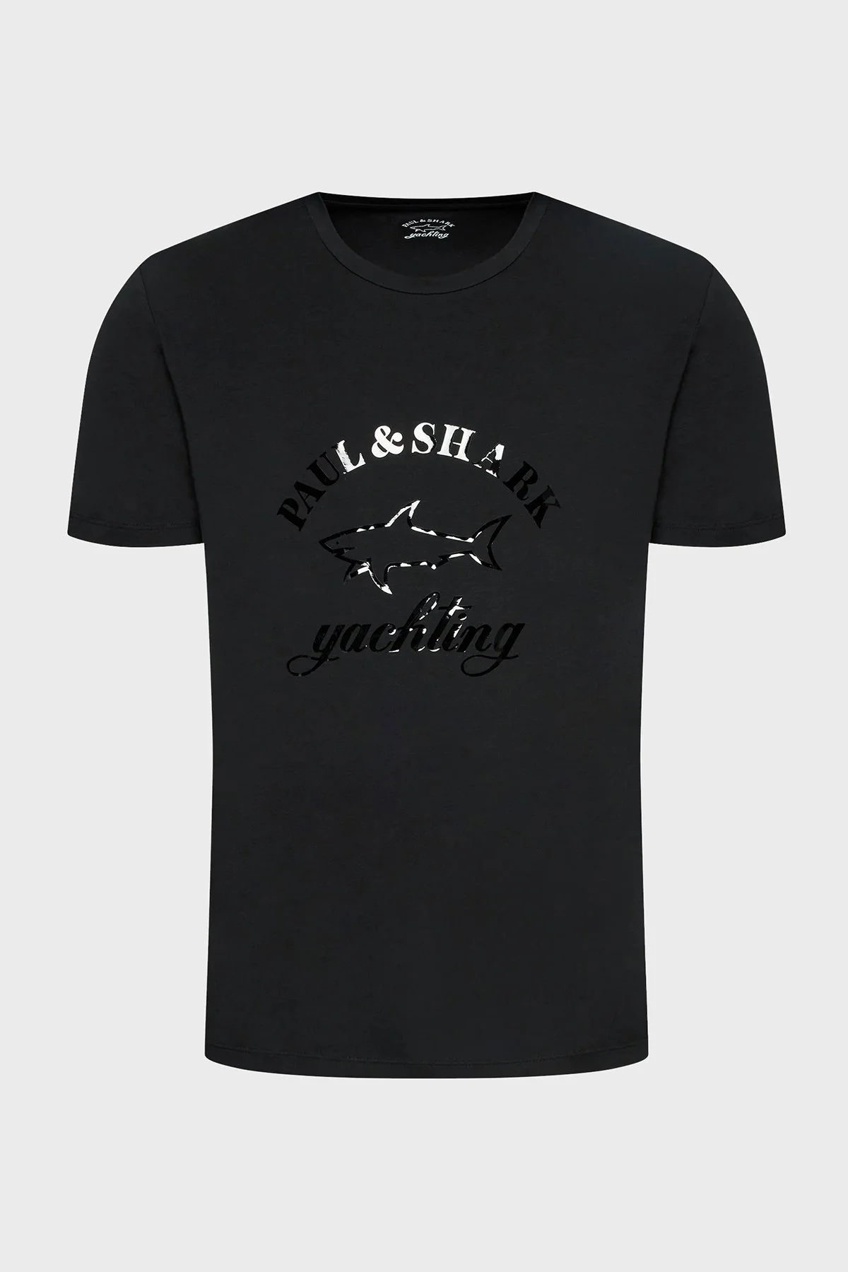 Paul & Shark Baskılı Bisiklet Yaka Organik Pamuklu Relaxed Fit Erkek T Shirt 22411075 011 SİYAH - 5