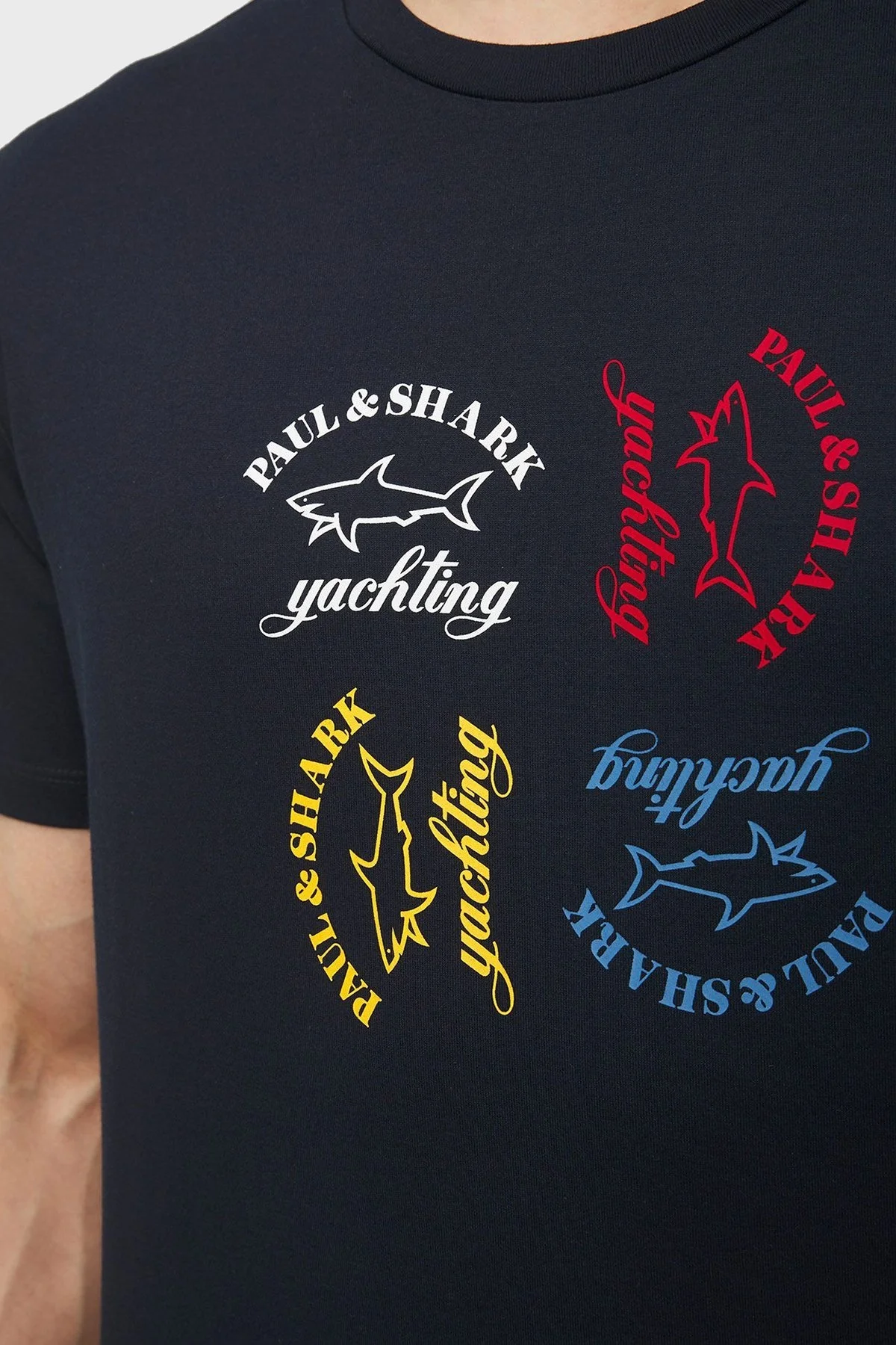 Paul & Shark Baskılı Bisiklet Yaka Pamuklu Regular Fit Erkek T Shirt 23411035 013 LACİVERT - 8