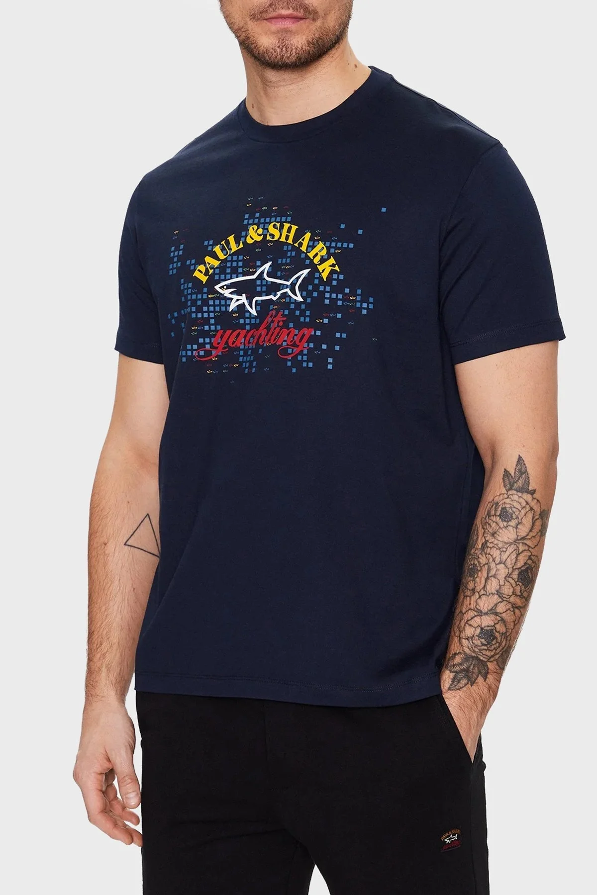 Paul & Shark Baskılı Bisiklet Yaka Regular Fit Erkek T Shirt 23411041 013 LACİVERT - 6