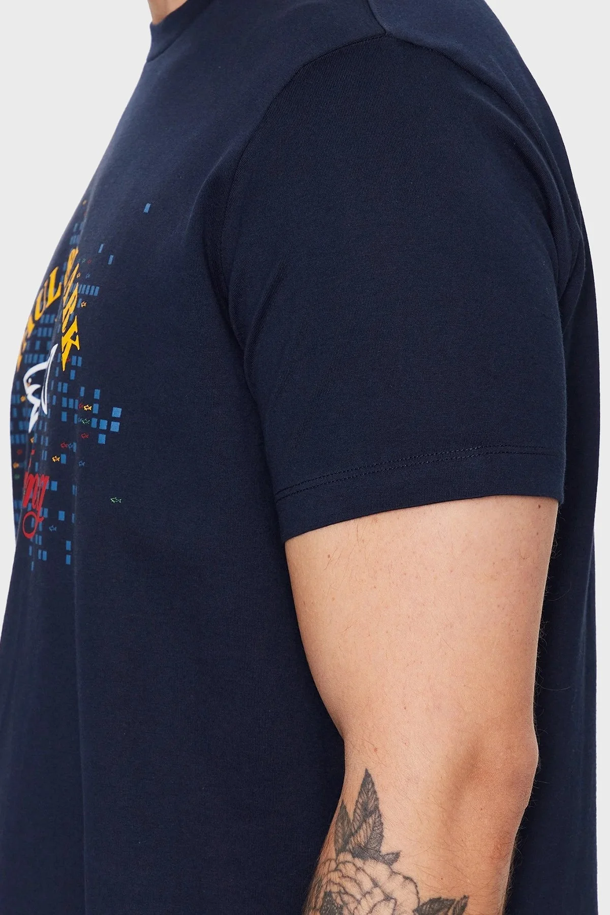 Paul & Shark Baskılı Bisiklet Yaka Regular Fit Erkek T Shirt 23411041 013 LACİVERT - 7