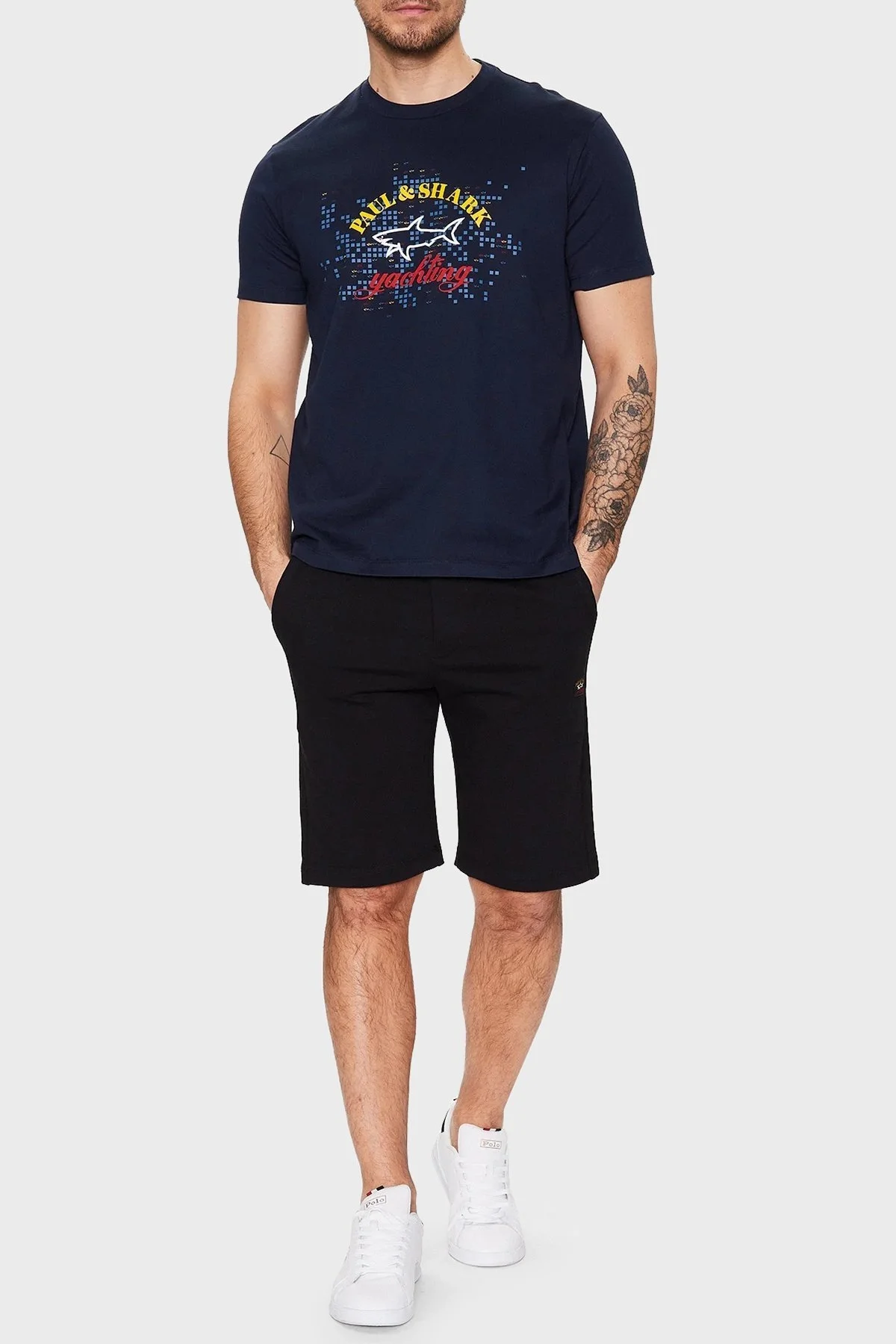 Paul & Shark Baskılı Bisiklet Yaka Regular Fit Erkek T Shirt 23411041 013 LACİVERT - 8