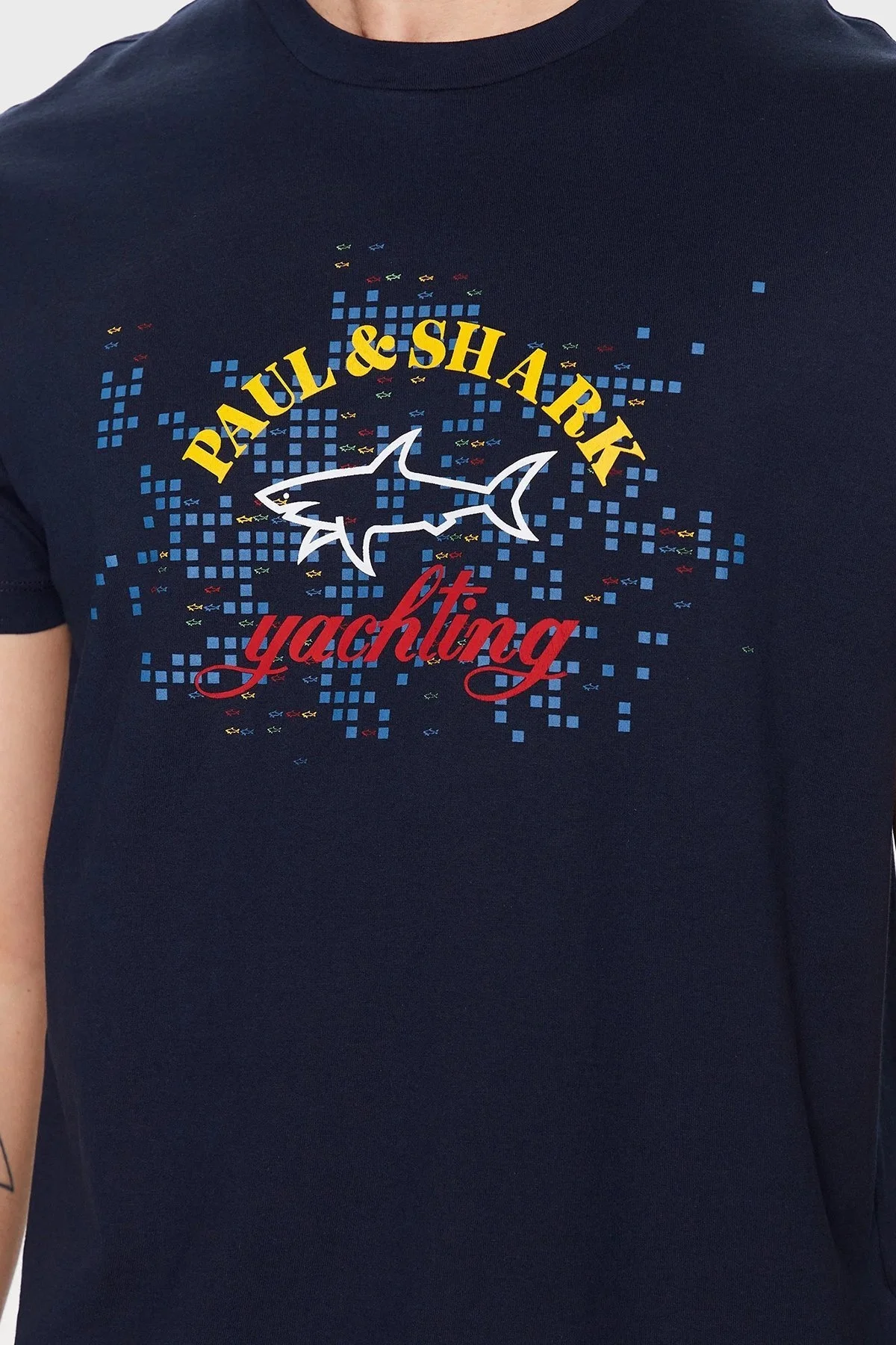 Paul & Shark Baskılı Bisiklet Yaka Regular Fit Erkek T Shirt 23411041 013 LACİVERT - 10