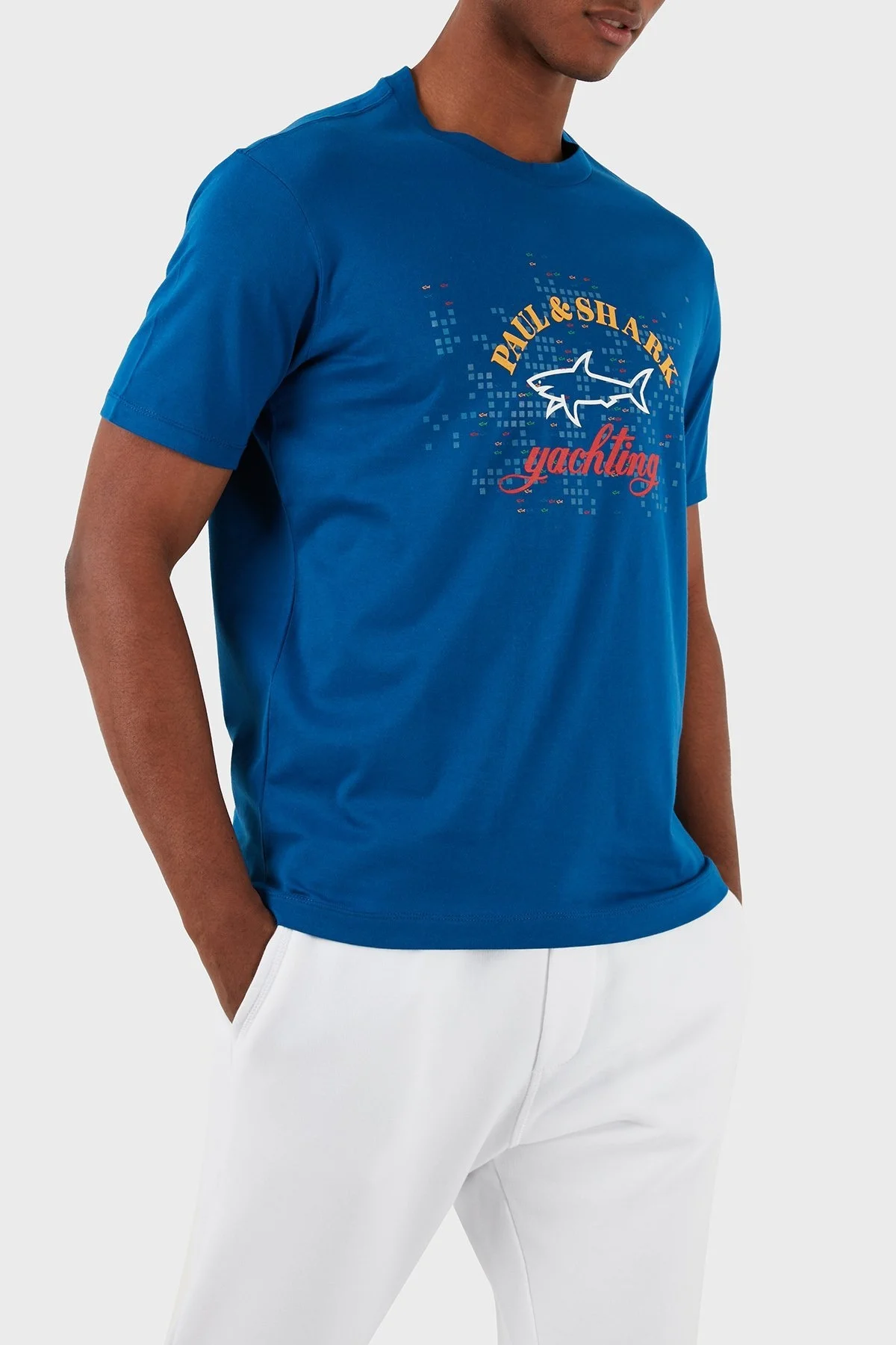 Paul & Shark Baskılı Bisiklet Yaka Regular Fit Erkek T Shirt 23411041 726 MAVİ - 7