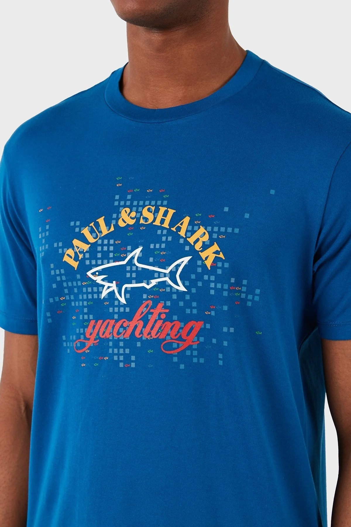 Paul & Shark Baskılı Bisiklet Yaka Regular Fit Erkek T Shirt 23411041 726 MAVİ - 9