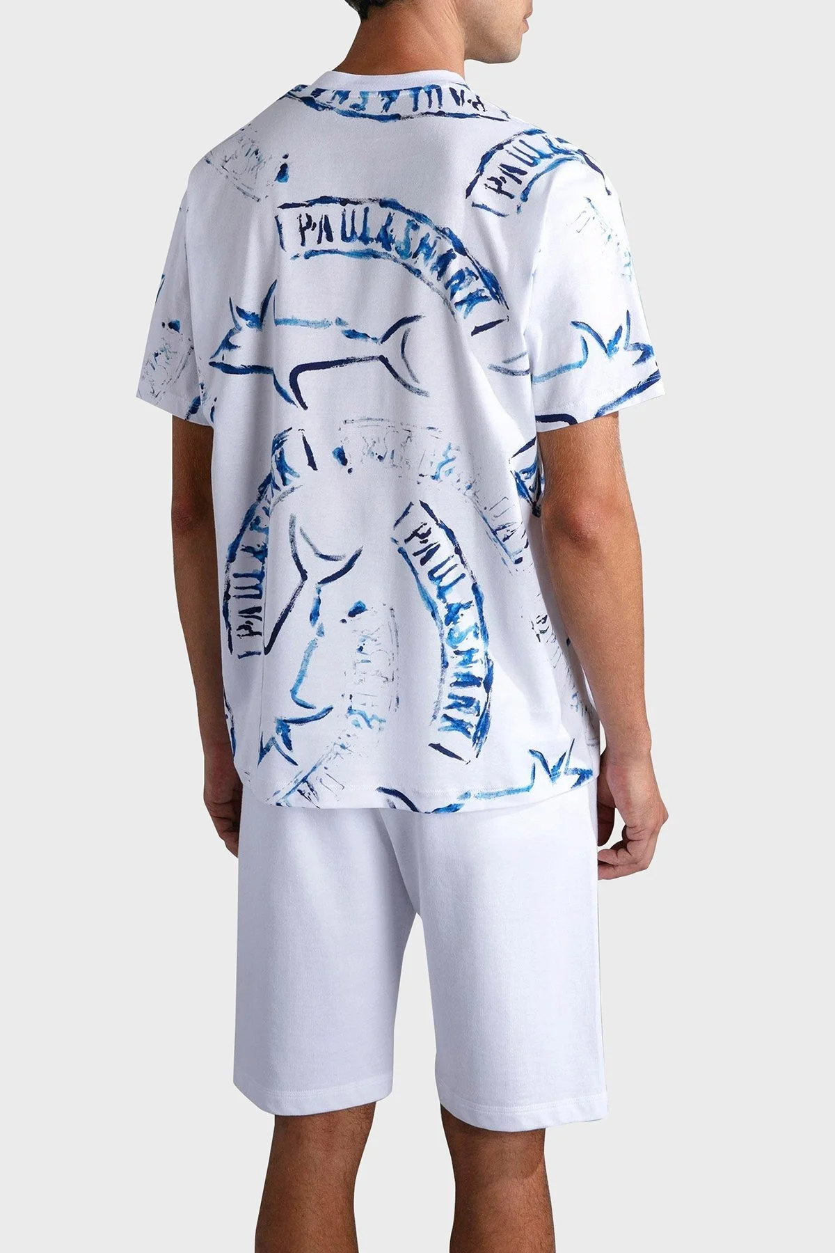 Paul & Shark Baskılı Pamuklu Regular Fit Bisiklet Yaka Erkek T Shirt 24411103 010 BEYAZ - 3