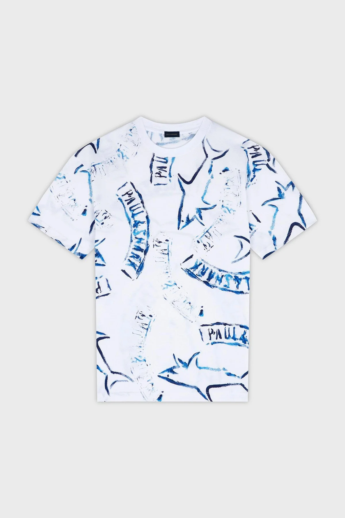 Paul & Shark Baskılı Pamuklu Regular Fit Bisiklet Yaka Erkek T Shirt 24411103 010 BEYAZ - 5