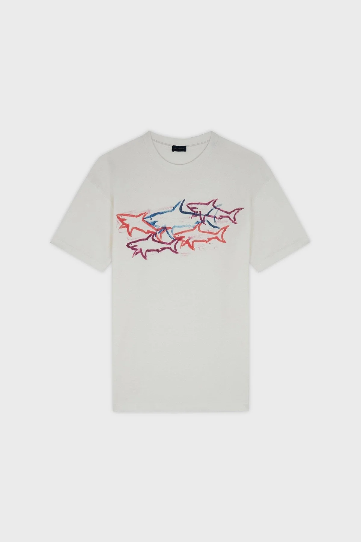 Paul & Shark Baskılı Pamuklu Regular Fit Bisiklet Yaka Erkek T Shirt 24411115 490 BEYAZ - 5