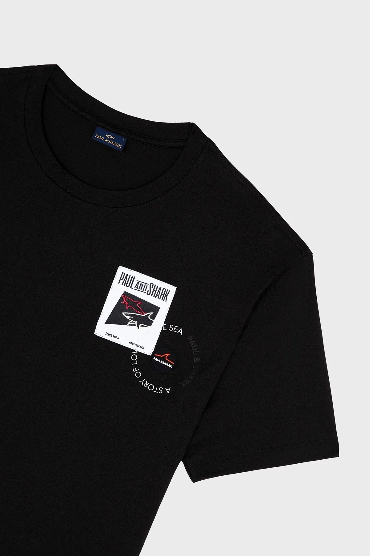 Paul & Shark Baskılı Pamuklu Regular Fit Bisiklet Yaka Erkek T Shirt 24411117 011 SİYAH - 4