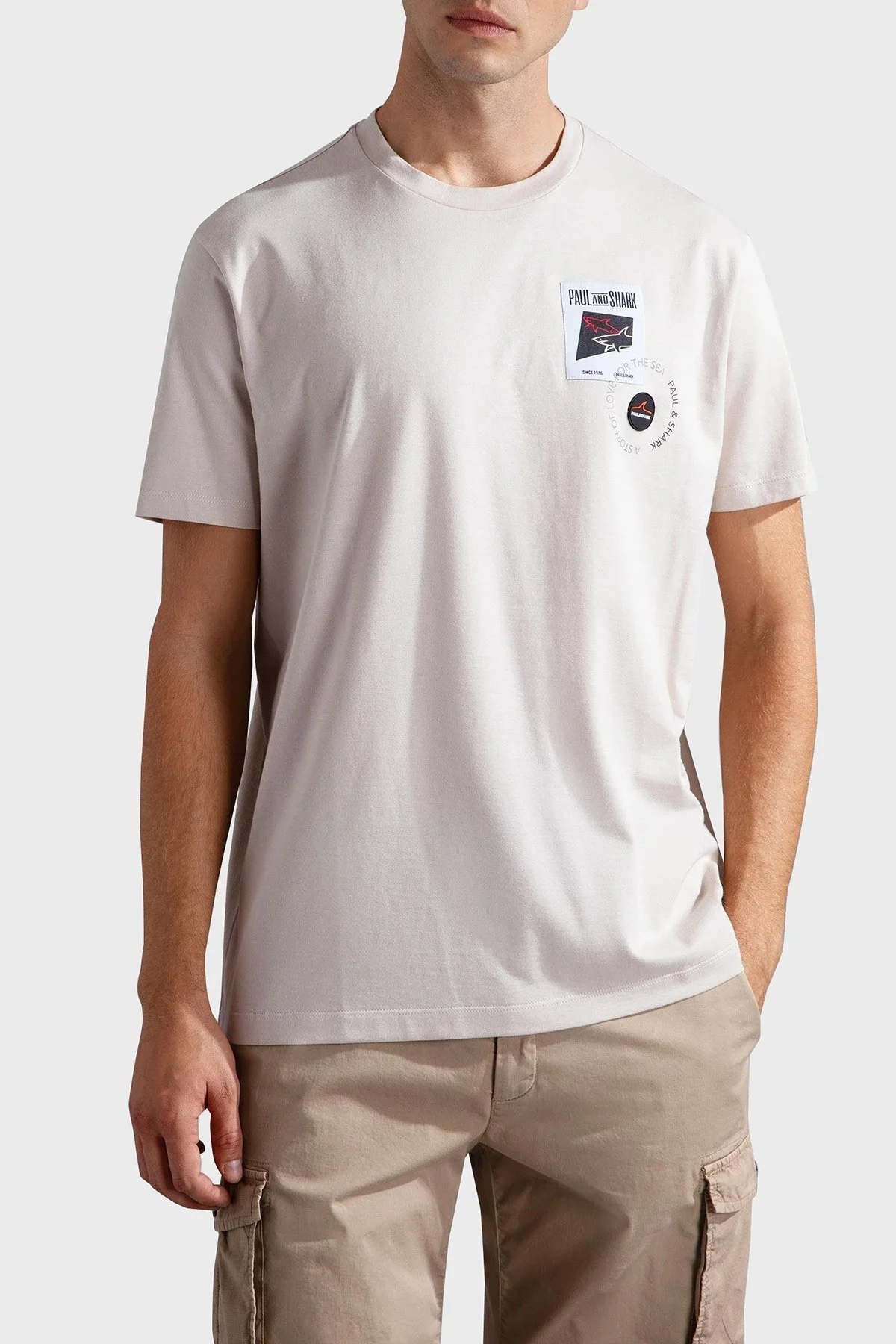 Paul & Shark Baskılı Pamuklu Regular Fit Bisiklet Yaka Erkek T Shirt 24411117 029 TAŞ - 1