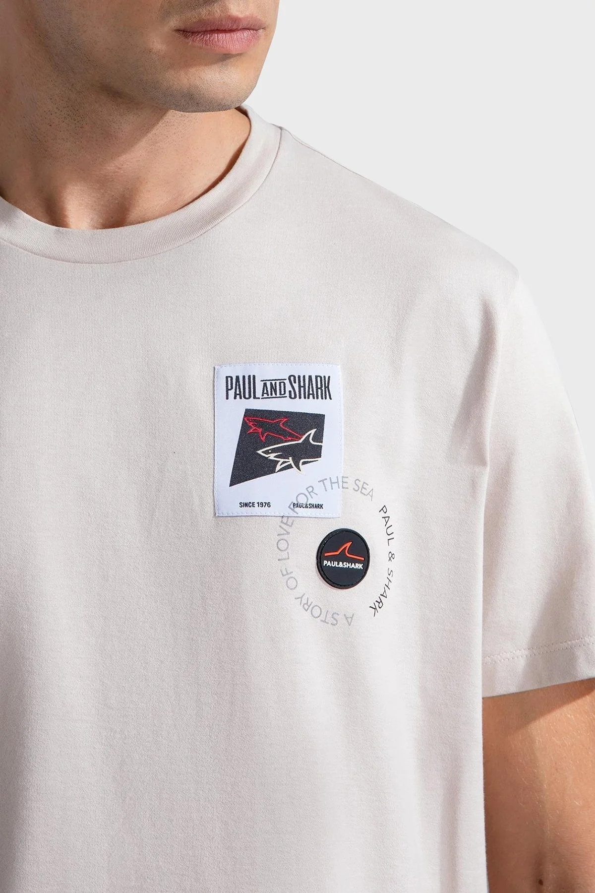 Paul & Shark Baskılı Pamuklu Regular Fit Bisiklet Yaka Erkek T Shirt 24411117 029 TAŞ - 3