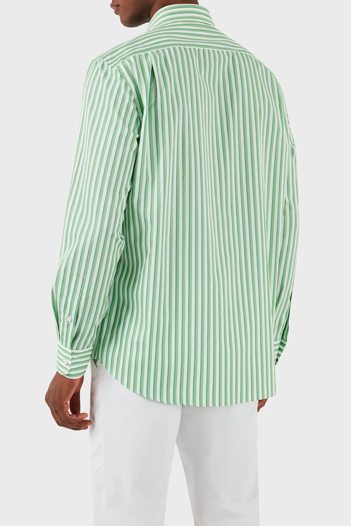Paul & Shark Çizgili % 100 Pamuk Erkek Gömlek 23413042J 060 YEŞİL-BEYAZ - 2