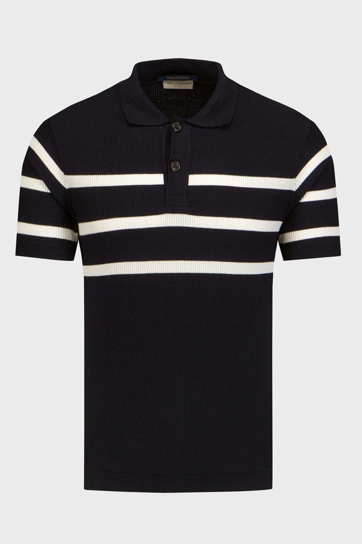 Paul & Shark Çizgili % 100 Pamuk Regular Fit Düğmeli Erkek Polo Yaka T Shirt 24411625 199 SİYAH - 4