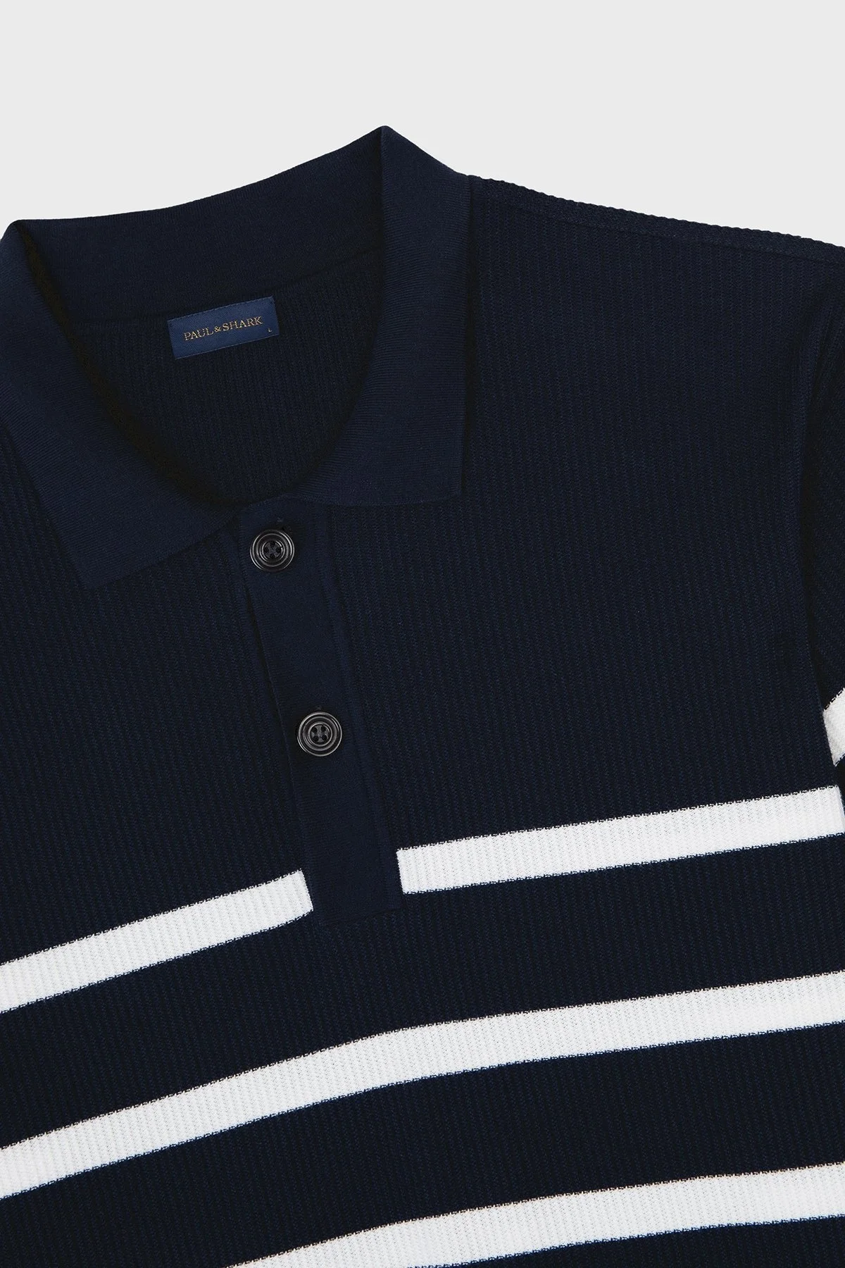 Paul & Shark Çizgili % 100 Pamuk Regular Fit Düğmeli Erkek Polo Yaka T Shirt 24411625 201 LACİVERT - 4