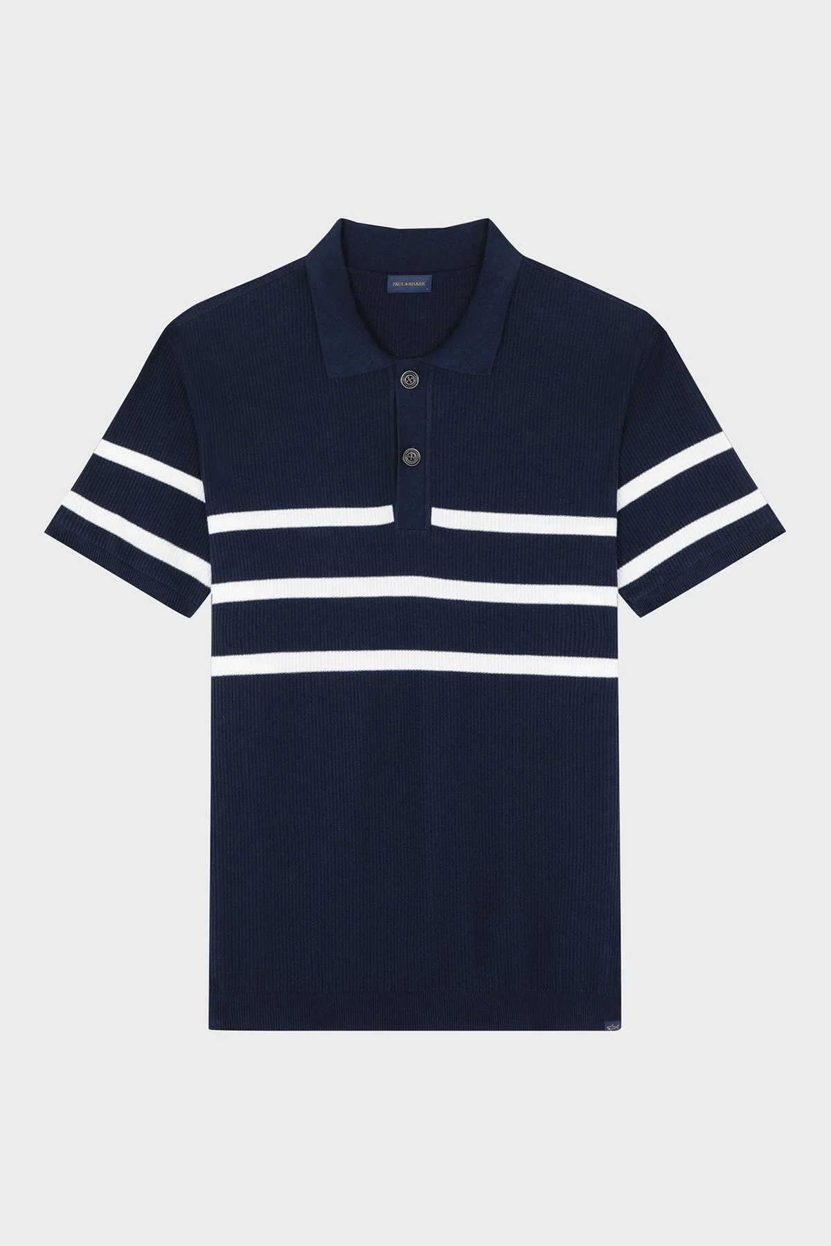 Paul & Shark Çizgili % 100 Pamuk Regular Fit Düğmeli Erkek Polo Yaka T Shirt 24411625 201 LACİVERT - 5