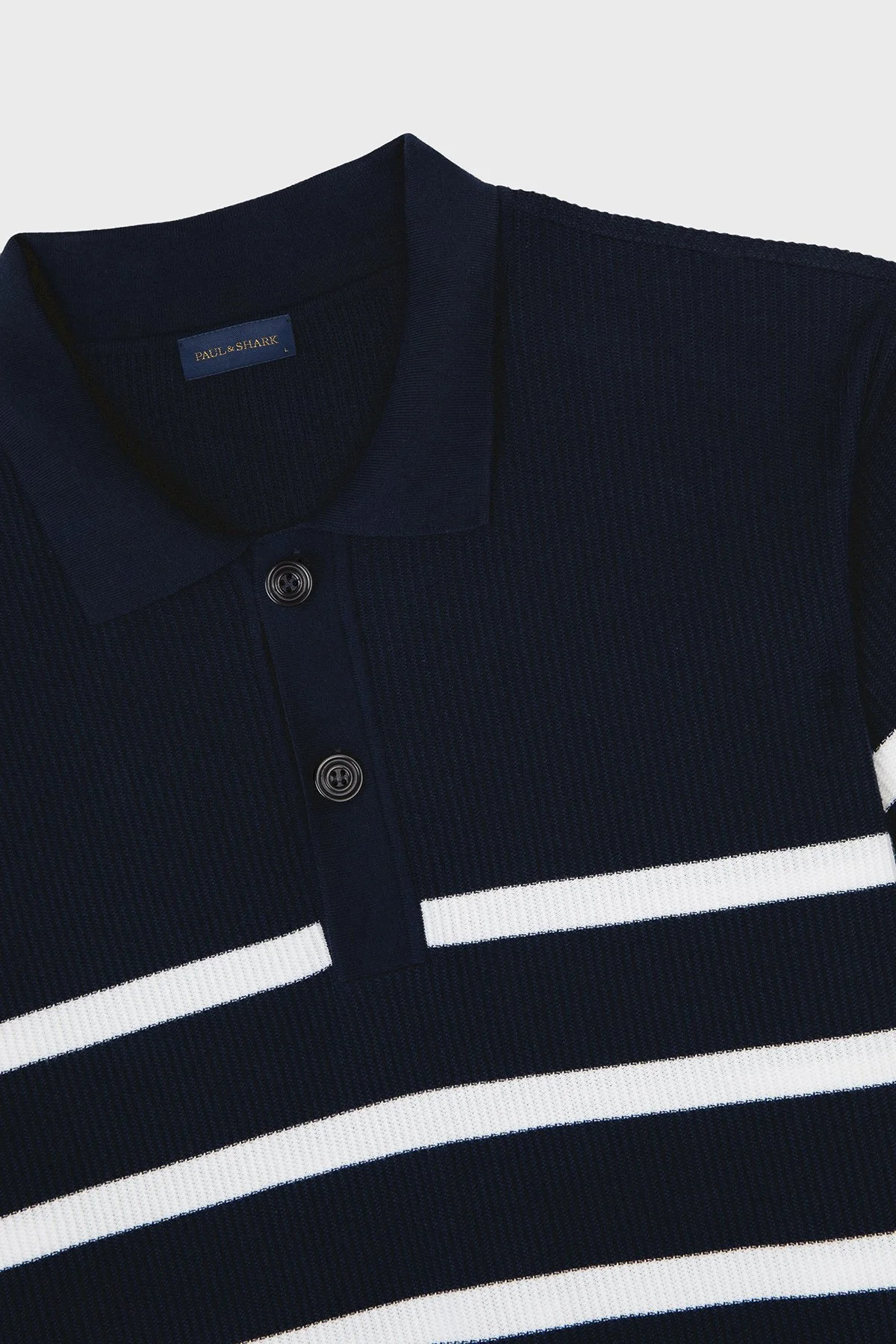 Paul & Shark Çizgili % 100 Pamuk Regular Fit Düğmeli Erkek Polo Yaka T Shirt 24411625 201 LACİVERT - 4