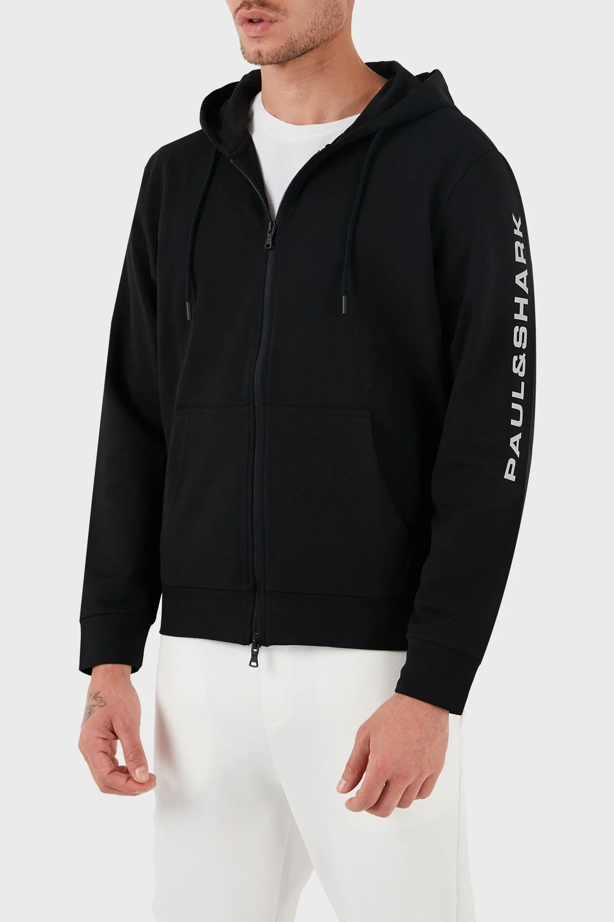 Paul & Shark Fermuarlı Kapüşonlu % 100 Pamuk Regular Fit Erkek Sweat 12311903 011 SİYAH - 5
