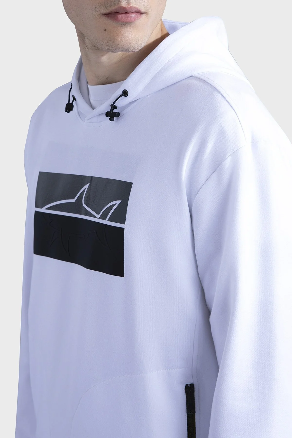 Paul & Shark Kapüşonlu Pamuk Karışımlı Regular Fit Erkek Sweat 13311882 010 BEYAZ - 8