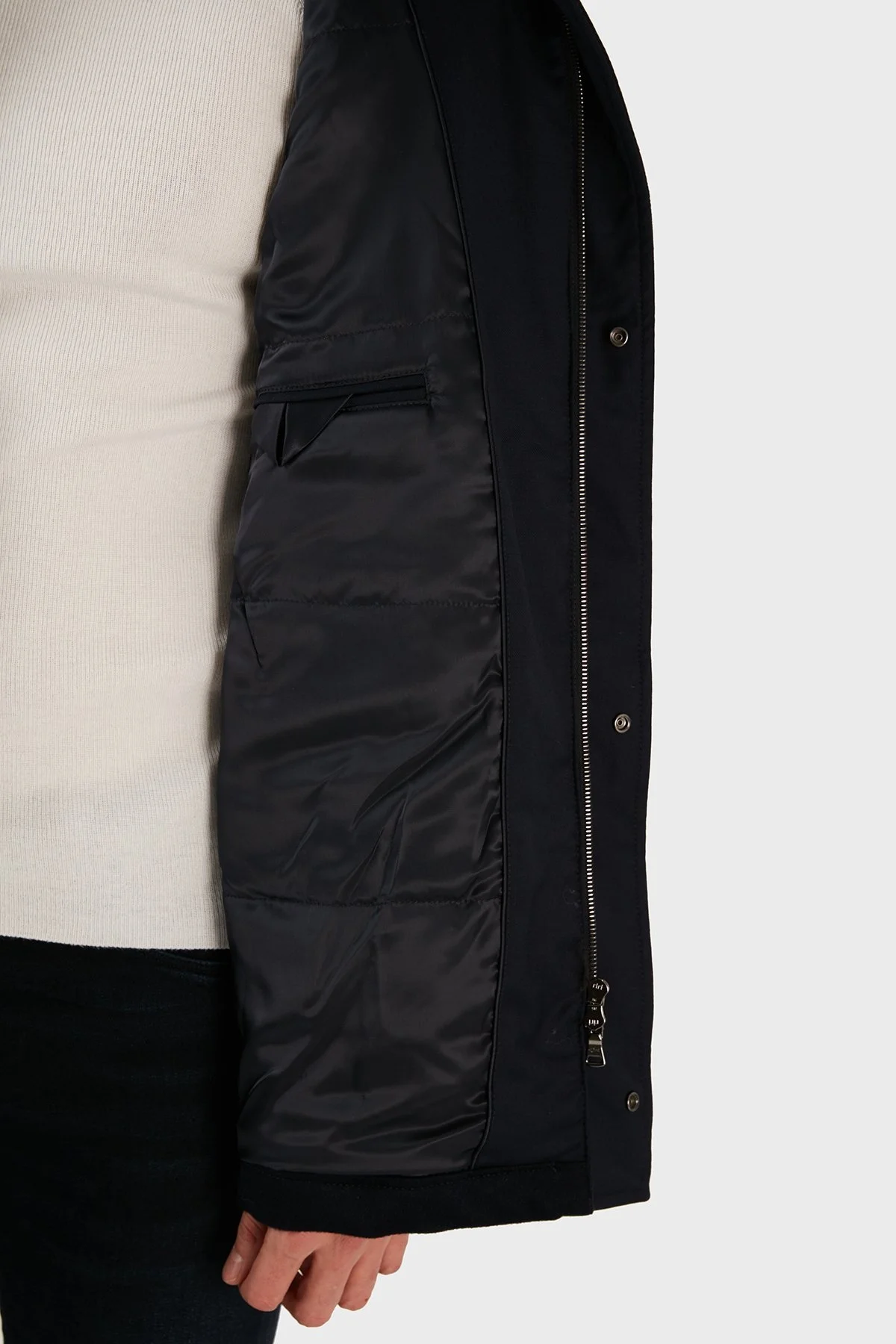 Paul & Shark Kaşmir Karışımlı Regular Fit Çıkarılabilir Kapüşonlu Erkek Kaban 12312406 050 LACİVERT - 5