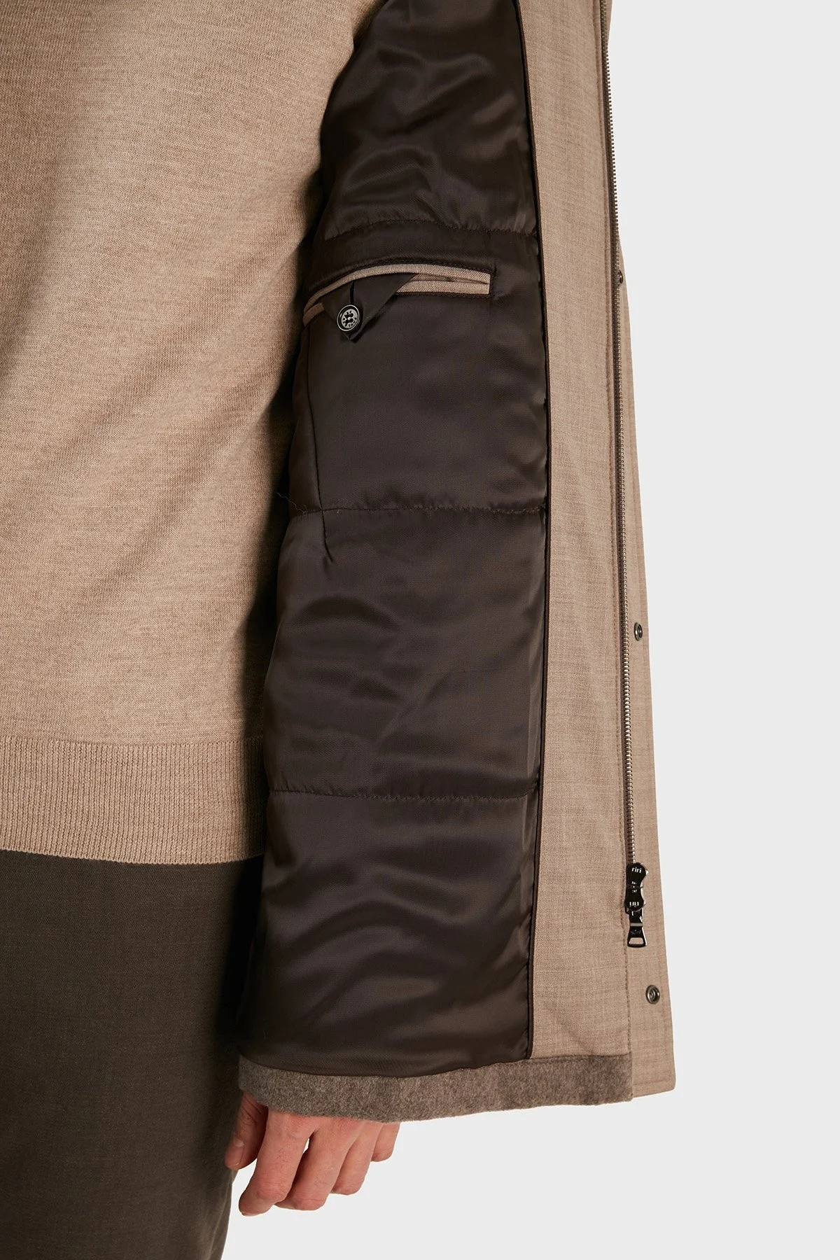 Paul & Shark Kaşmir Karışımlı Regular Fit Çıkarılabilir Kapüşonlu Erkek Kaban 12312406 090 GRİ - 11