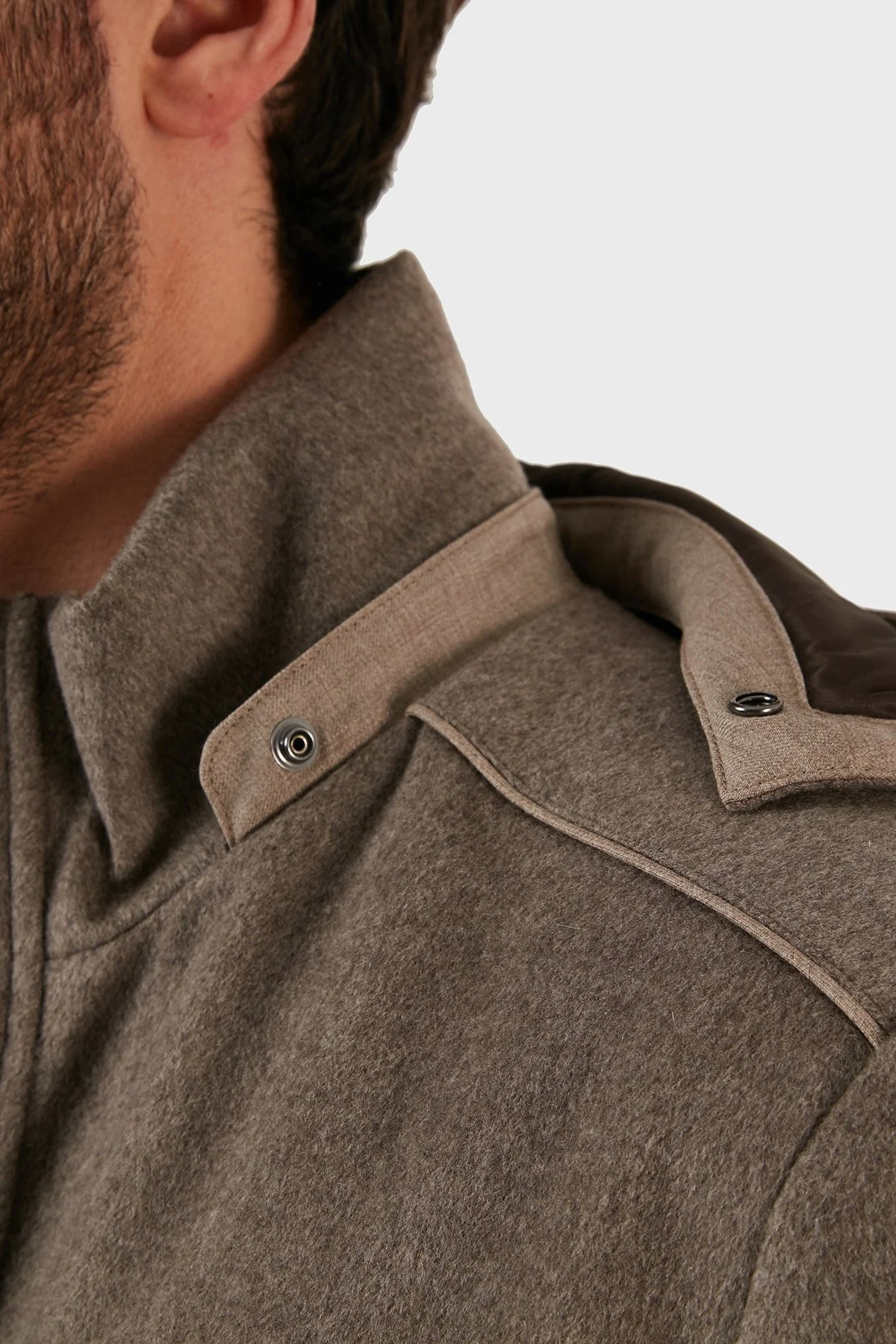 Paul & Shark Kaşmir Karışımlı Regular Fit Çıkarılabilir Kapüşonlu Erkek Kaban 12312406 090 GRİ - 12