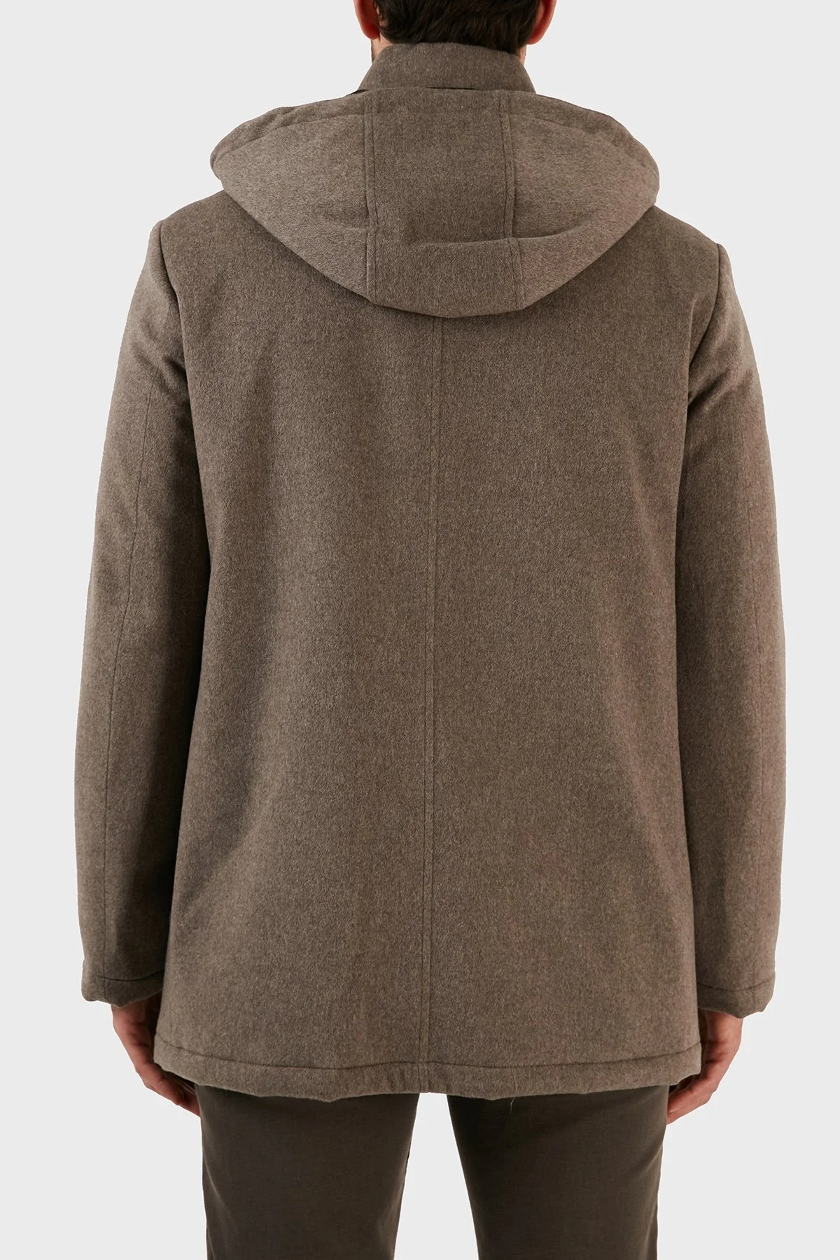 Paul & Shark Kaşmir Karışımlı Regular Fit Çıkarılabilir Kapüşonlu Erkek Kaban 12312406 090 GRİ - 14