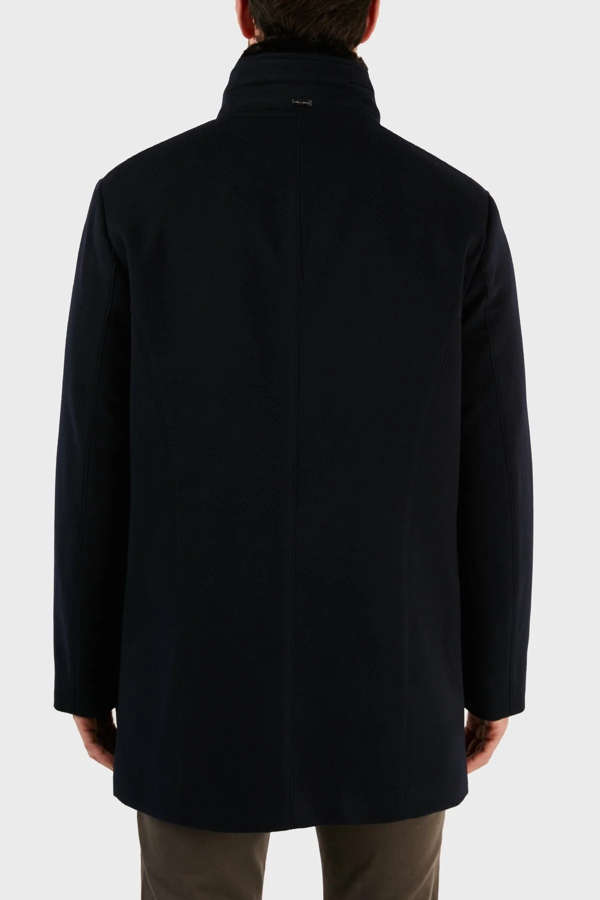 Paul & Shark Kaşmir Karışımlı Regular Fit Suni Kürklü Dik Yaka Erkek Kaban 12312470 050 LACİVERT - 6