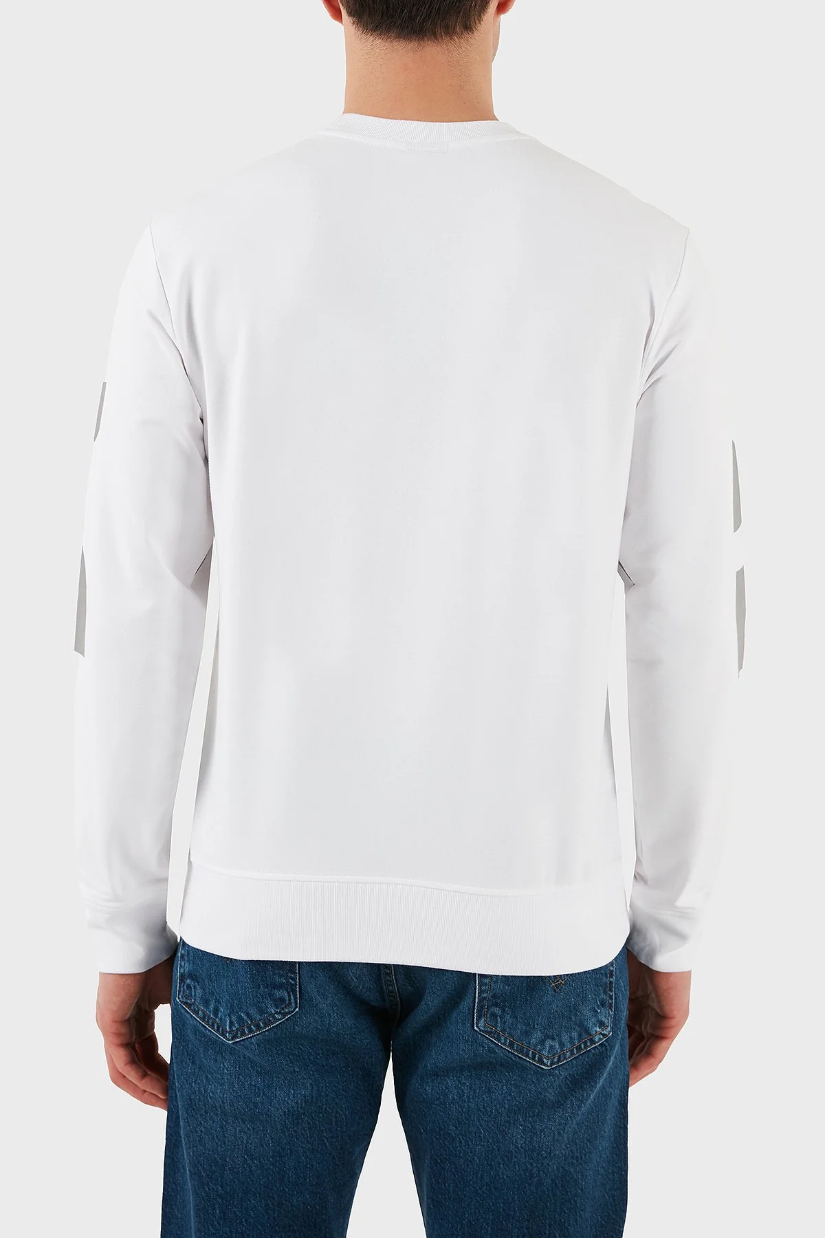 Paul & Shark Logo Baskılı Streç Pamuklu Regular Fit Bisiklet Yaka Erkek Sweat 24411862 010 BEYAZ - 3
