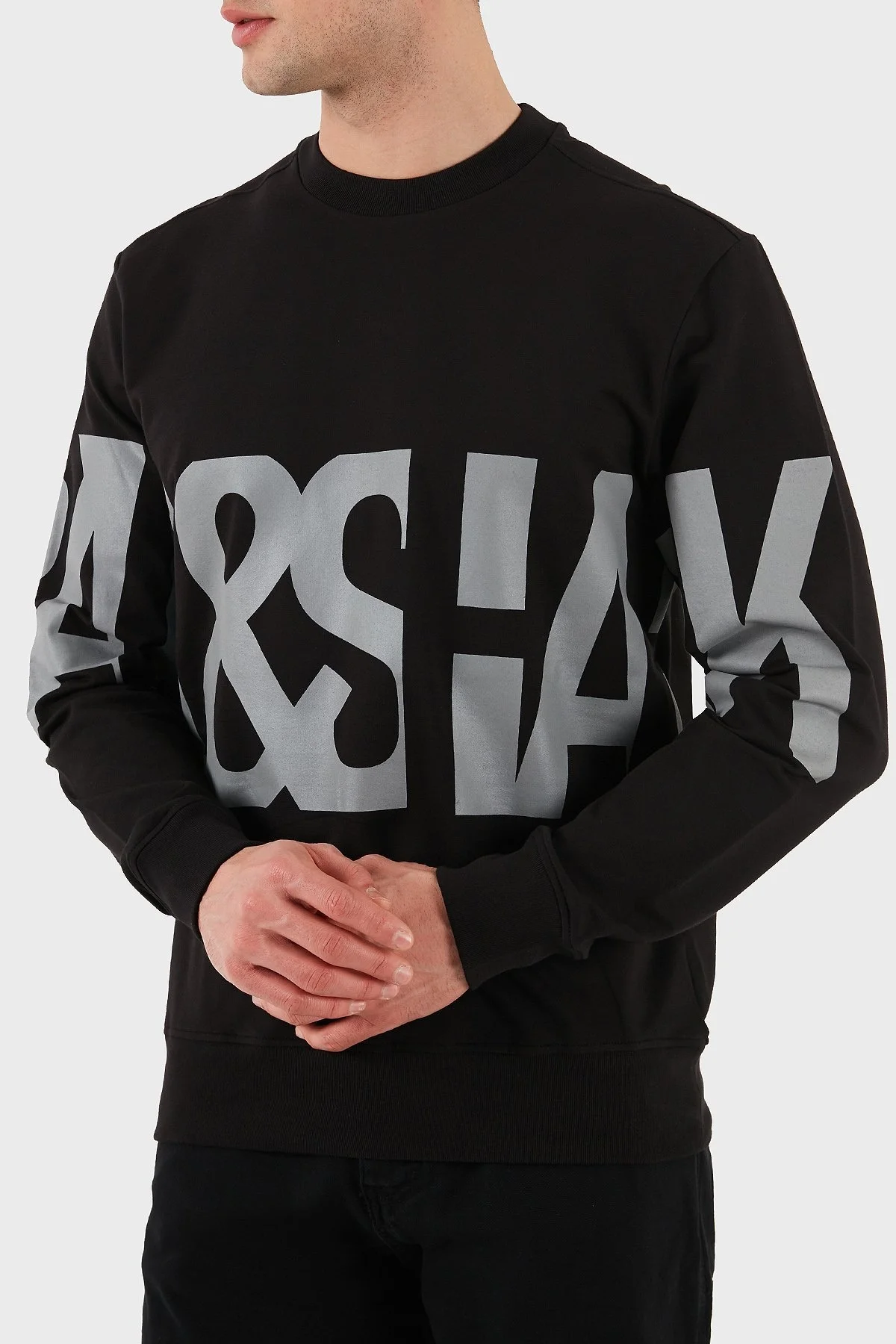 Paul & Shark Logo Baskılı Streç Pamuklu Regular Fit Bisiklet Yaka Erkek Sweat 24411862 011 SİYAH - 4