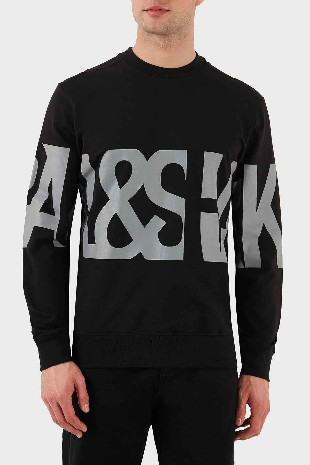 Paul & Shark Logo Baskılı Streç Pamuklu Regular Fit Bisiklet Yaka Erkek Sweat 24411862 011 SİYAH - 1